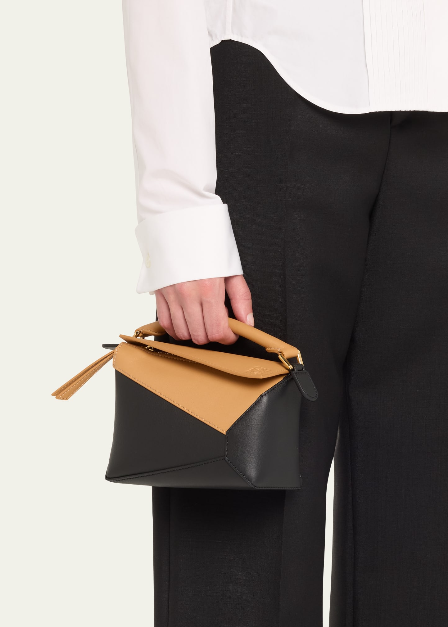 Loewe Mini Puzzle Edge Bicolor Top-Handle Bag - Bergdorf Goodman