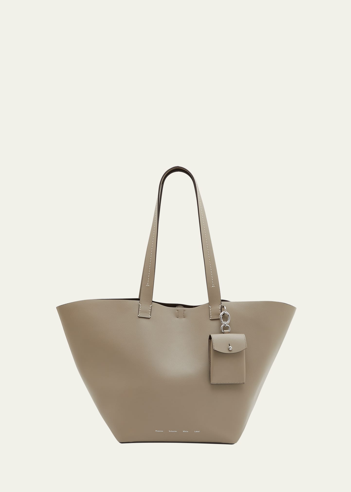 Large white leather on sale tote