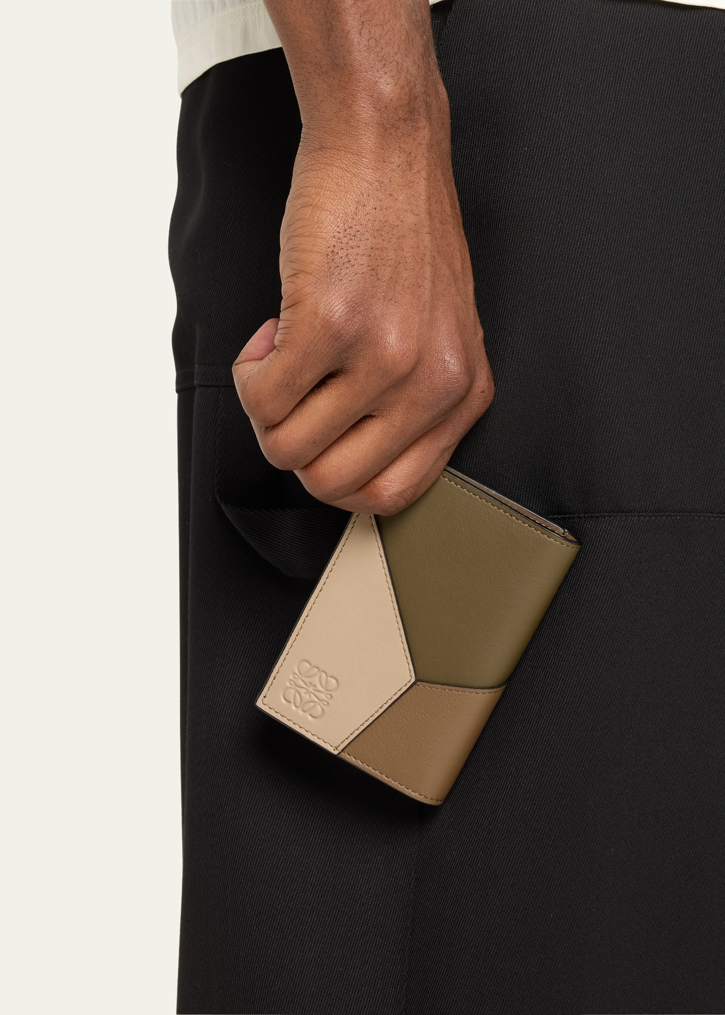 Loewe Men's Puzzle Calfskin Bifold Card Holder - Bergdorf