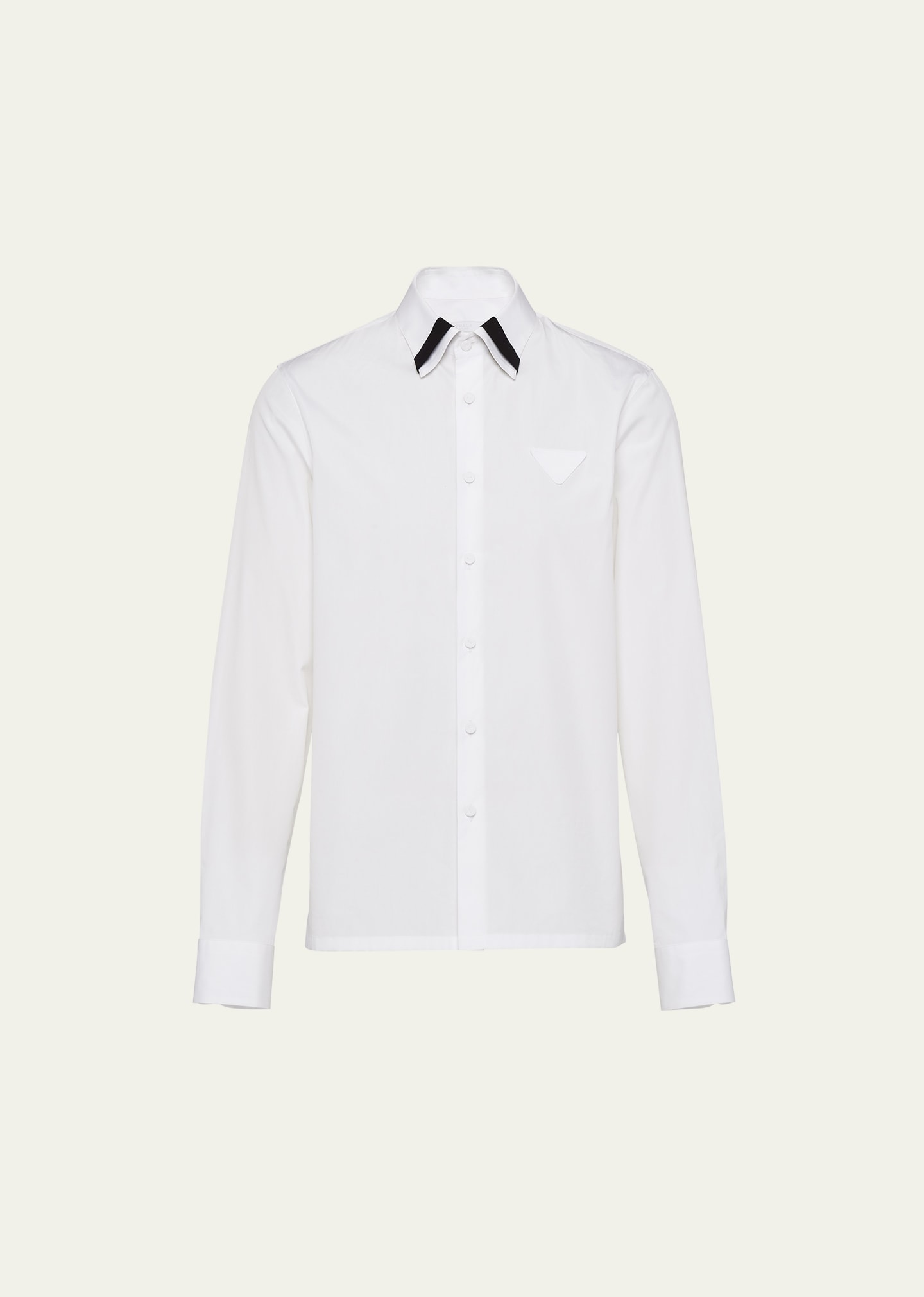 Prada Men's Dress Shirt with Collar Detail