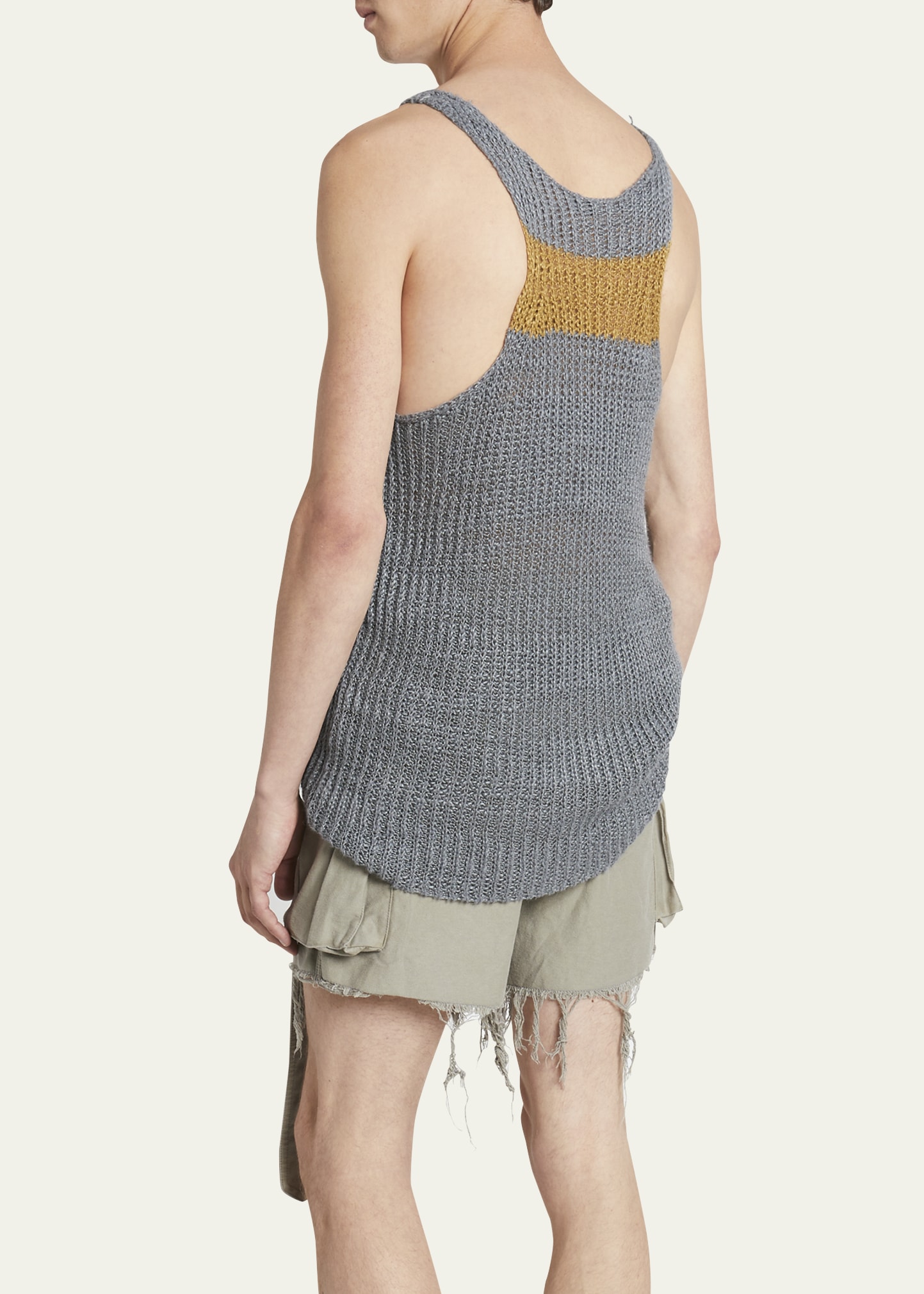 Dries Van Noten Men's Loose Striped Linen Knit Tank Top - Bergdorf