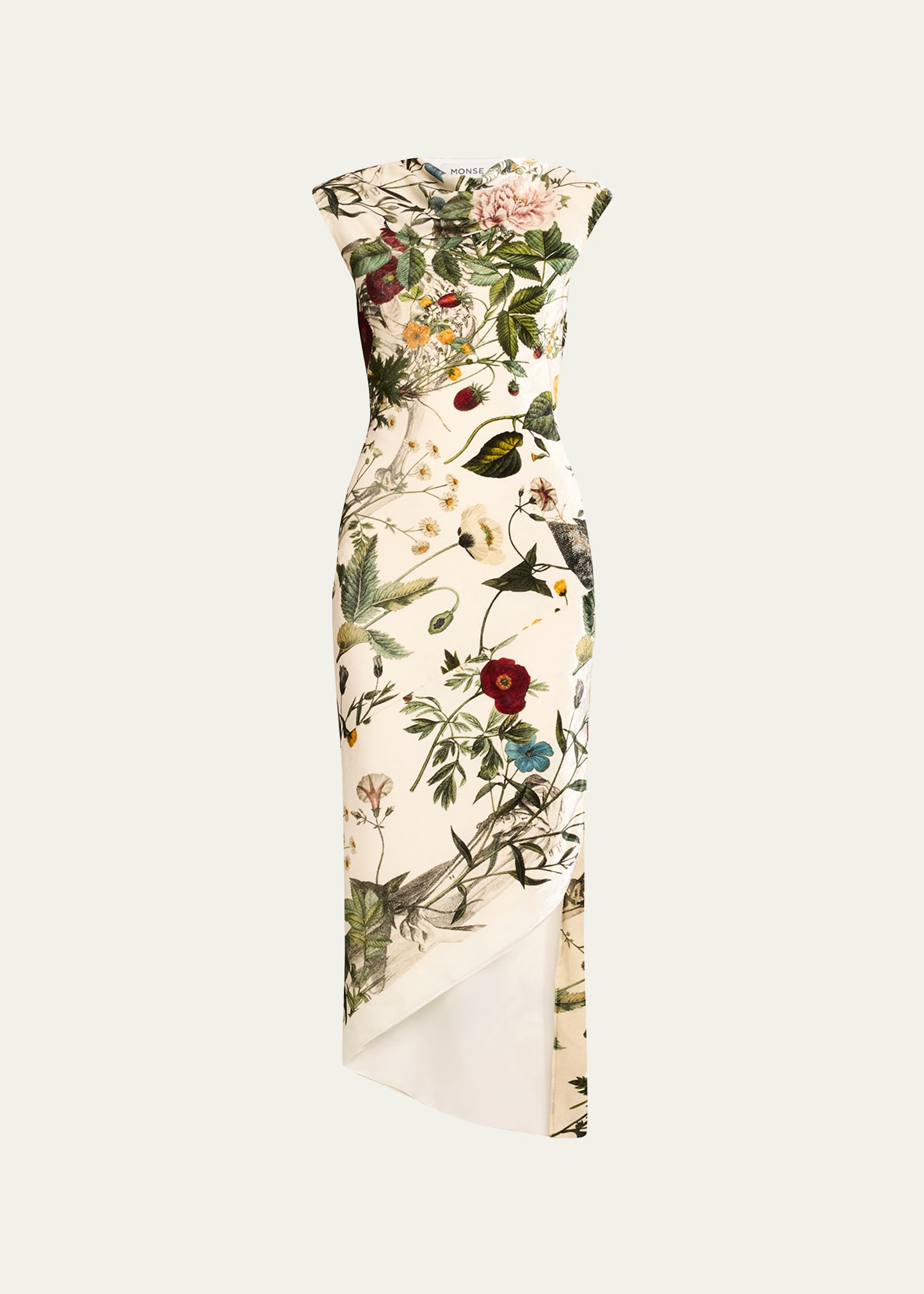monse asymmetrical floral slit dress Julia Pink Asymmetrical Floral Tulle Mini Dress, S / Pink