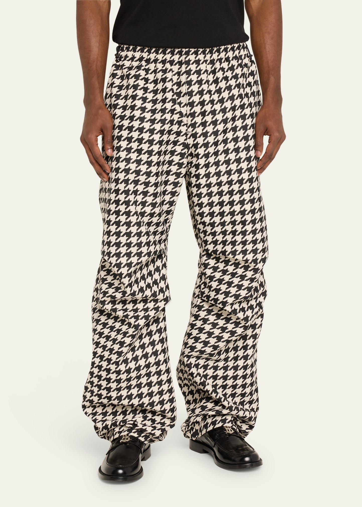 Burberry Men's Houndstooth Elastic-Waist Pants - Bergdorf Goodman