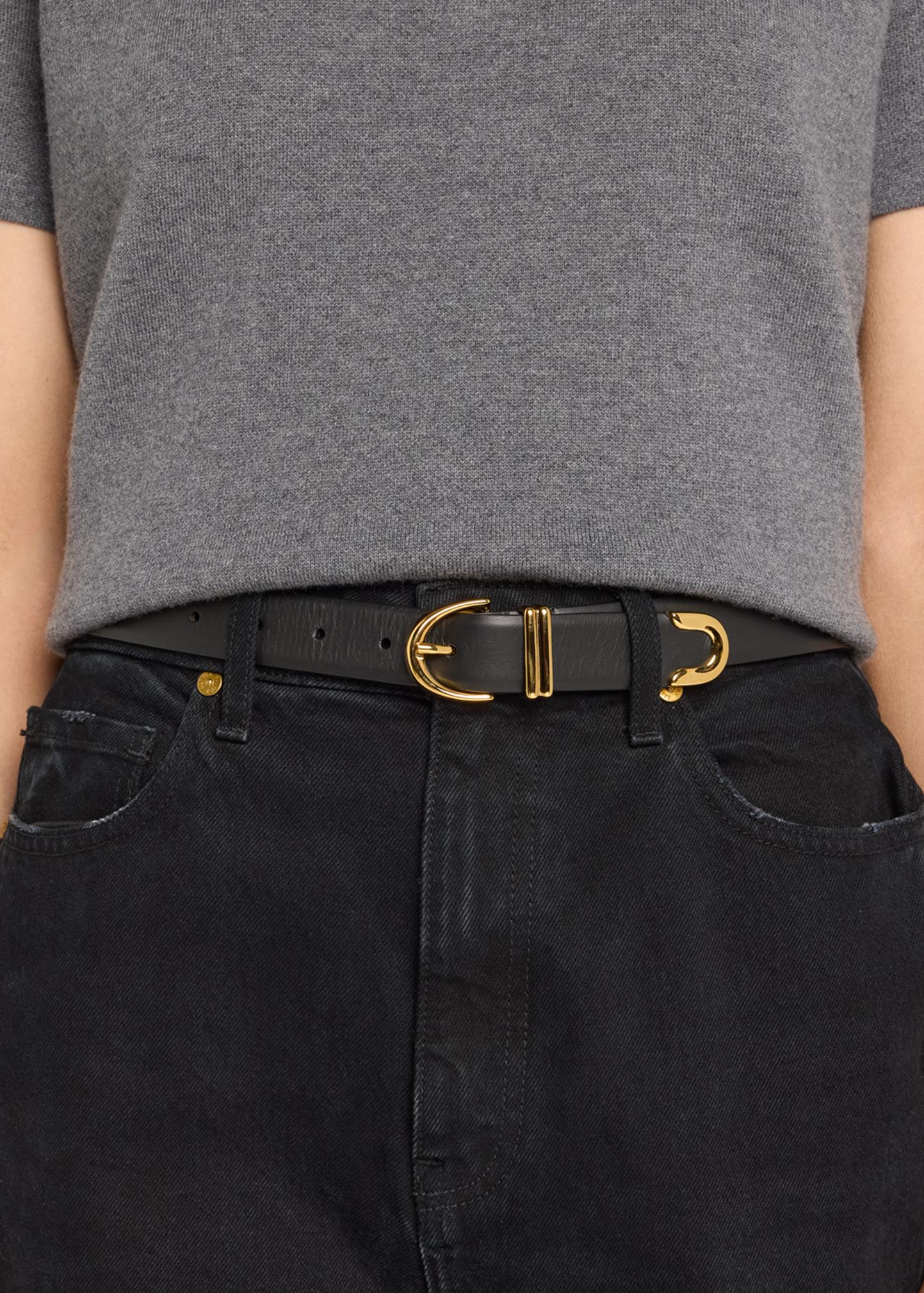 Khaite Bambi Skinny Belt \'Black\' 10010-704 Size 85 US 8 New Khaite Bambi Leather Belt - Black Belts, Accessories  main image 3
