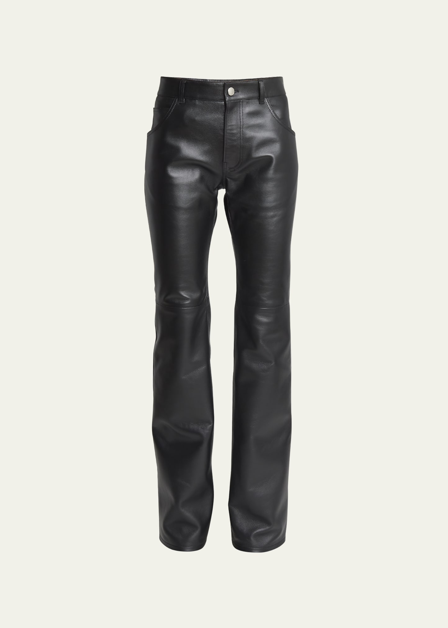 Chloe Cropped Bootcut Trousers In Nappa Leather Bergdorf Goodman