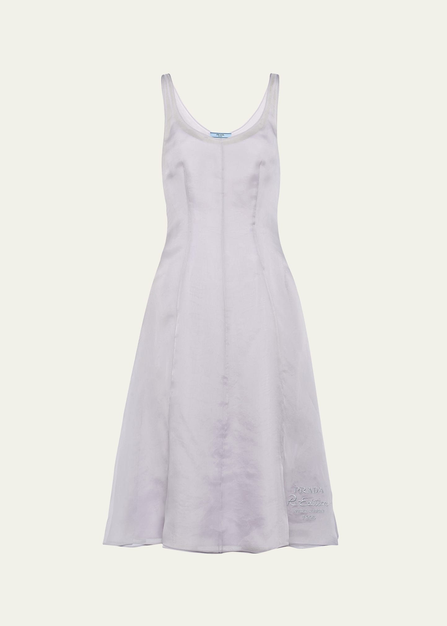 Prada Embroidered Midi Organza Dress - Bergdorf Goodman