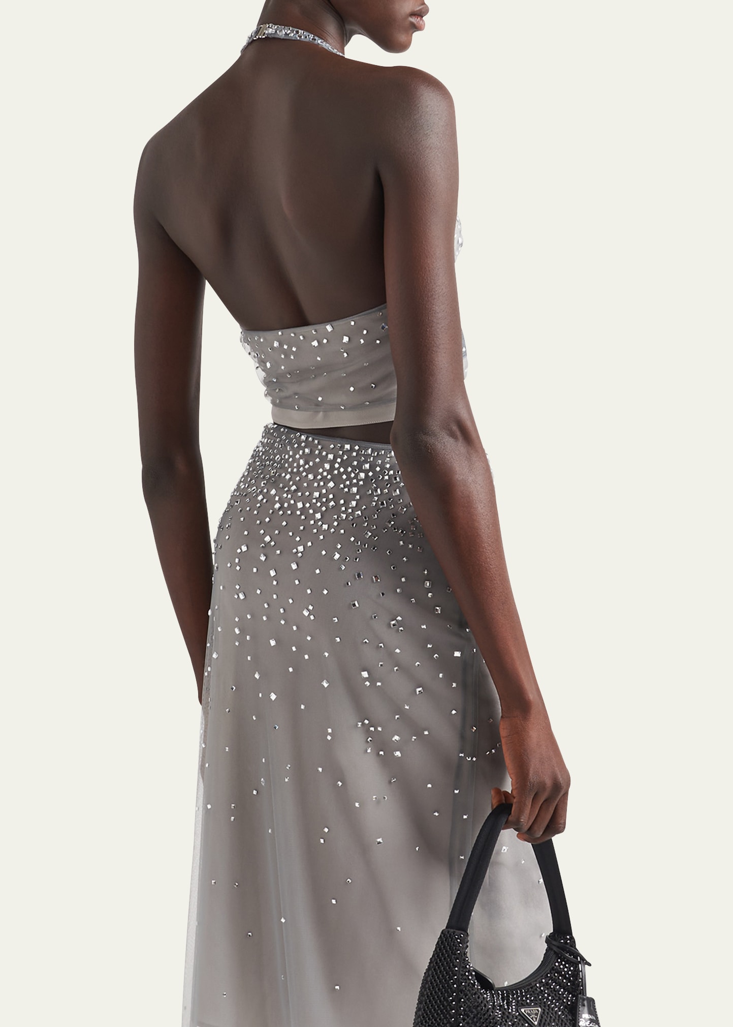【プラダ・PRADA】Embroidered tulle halter dress Prada Embroidered Tulle Dress | Saks Fifth Avenue