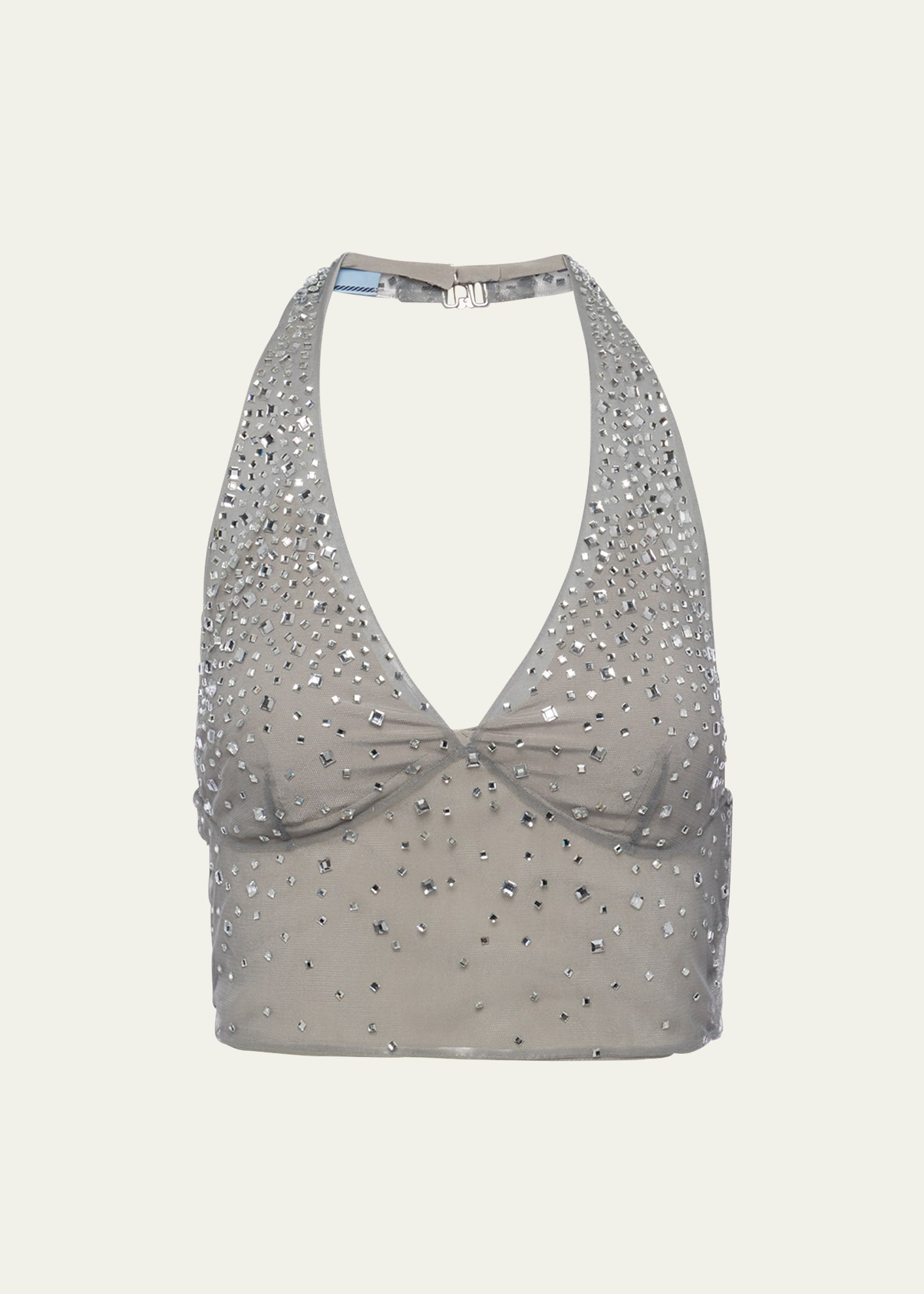 【プラダ・PRADA】Embroidered tulle halter dress Prada Embroidered tulle halter dress | REVERSIBLE