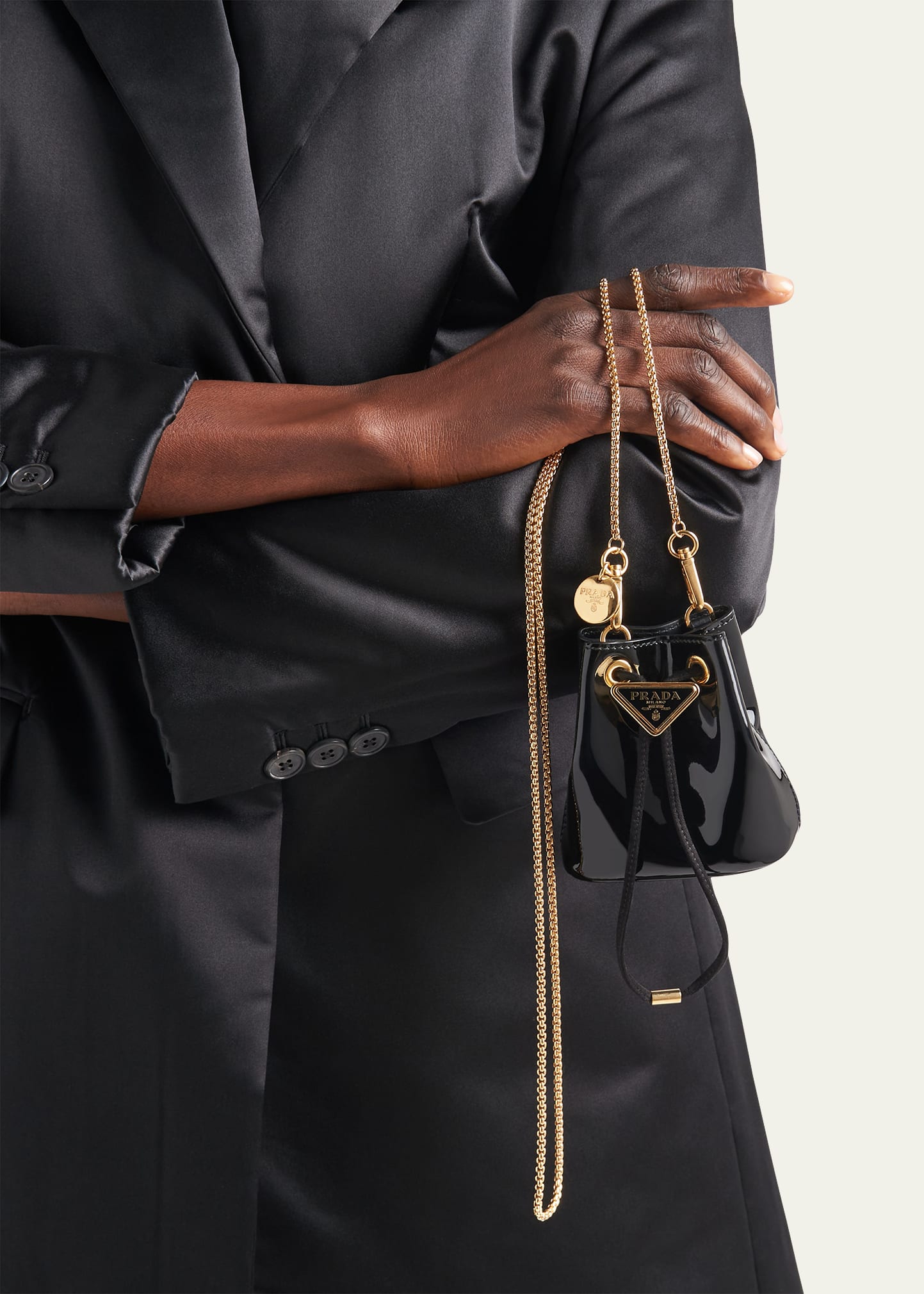 Prada Mini Drawstring Patent Bucket Bag - Bergdorf Goodman