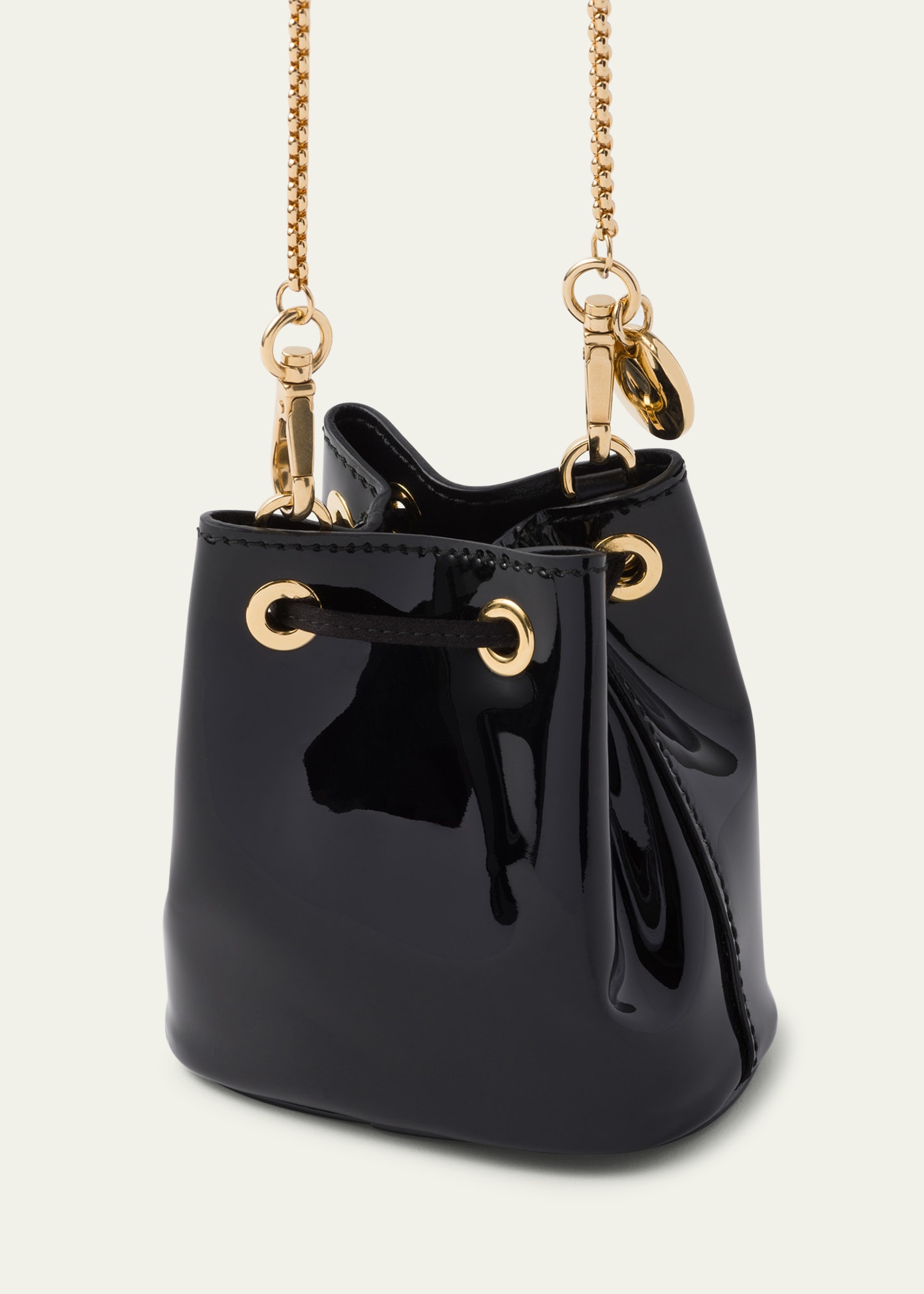 【関税&送料込】Prada Mini Bucket Bag In Patent Leather Prada Mini Drawstring Patent Bucket Bag - Bergdorf Goodman