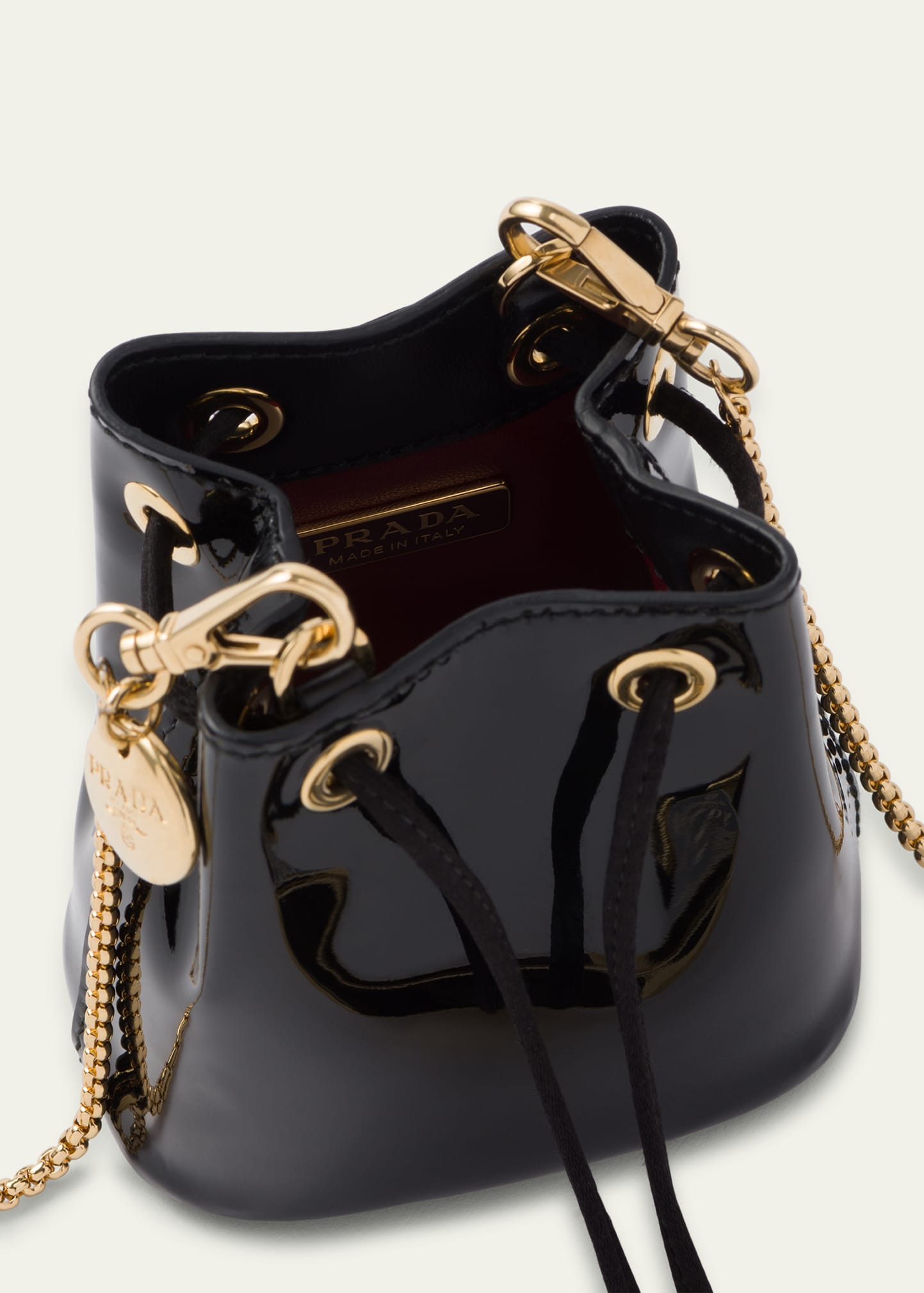 Prada Mini Drawstring Patent Bucket Bag - Bergdorf Goodman