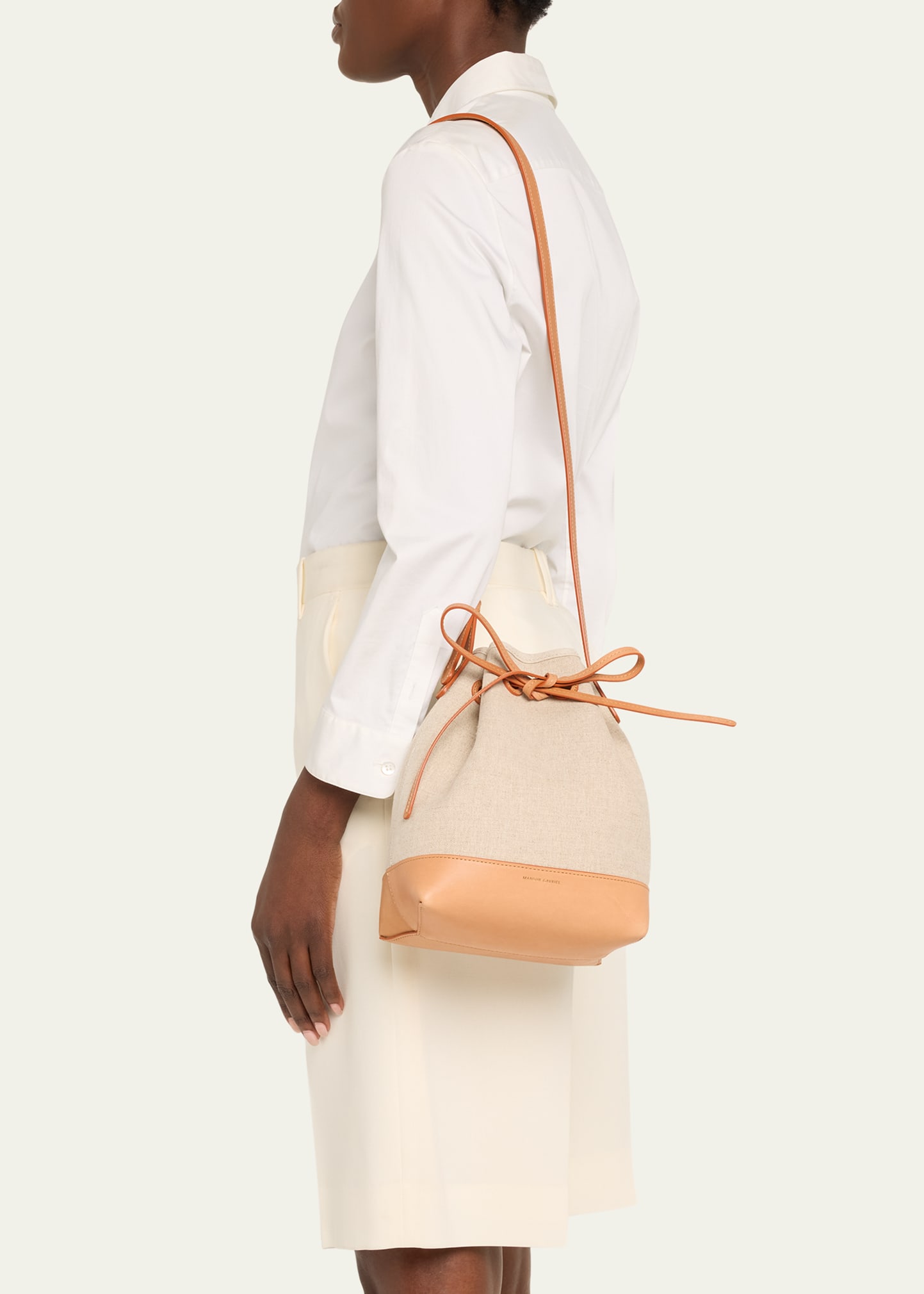 Mansur Gavriel Mini Drawstring Canvas Bucket Bag Bergdorf Goodman
