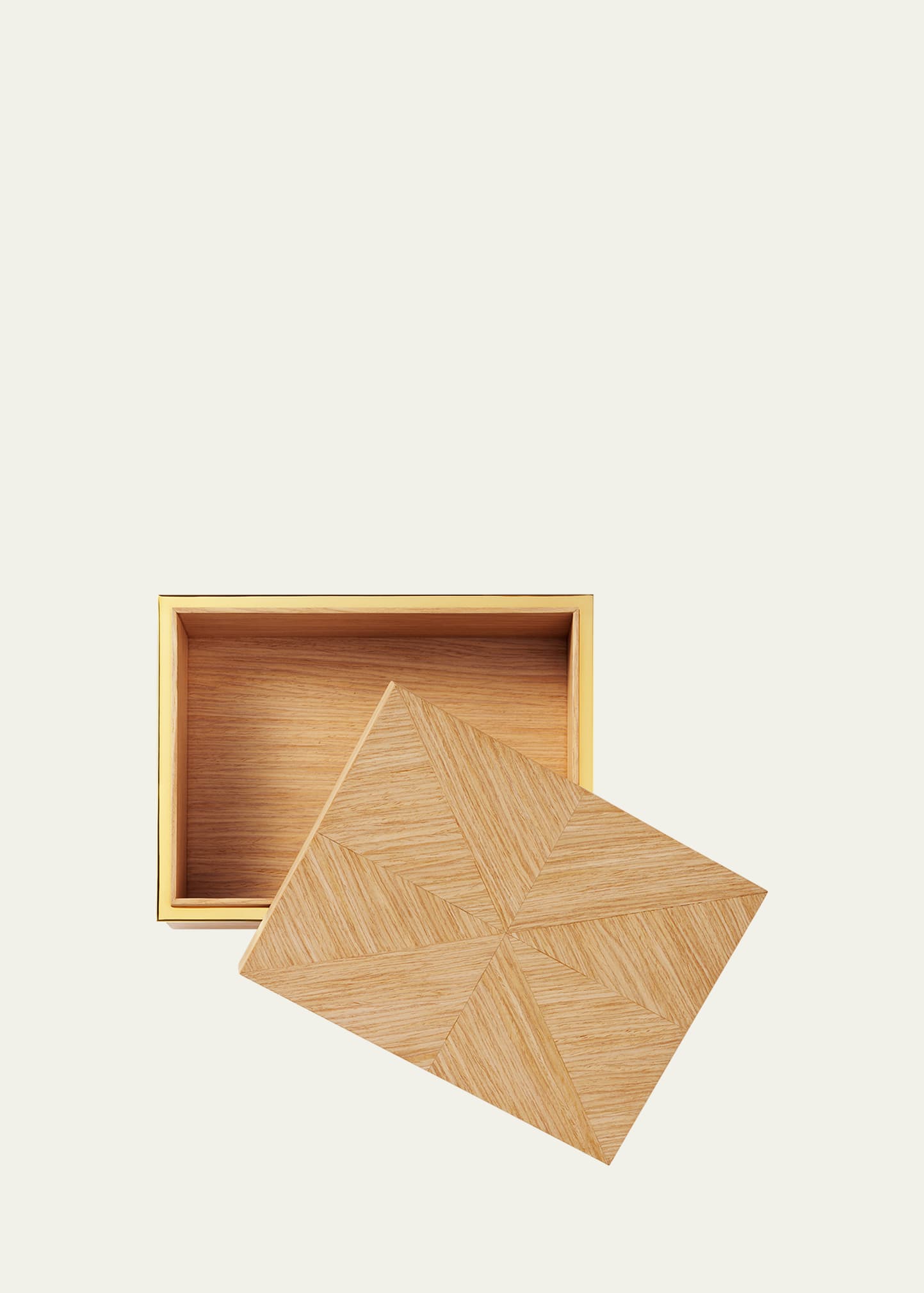 Solid wood decorative box with removable lid showing a textured wooden lid with geometric pattern, square box
