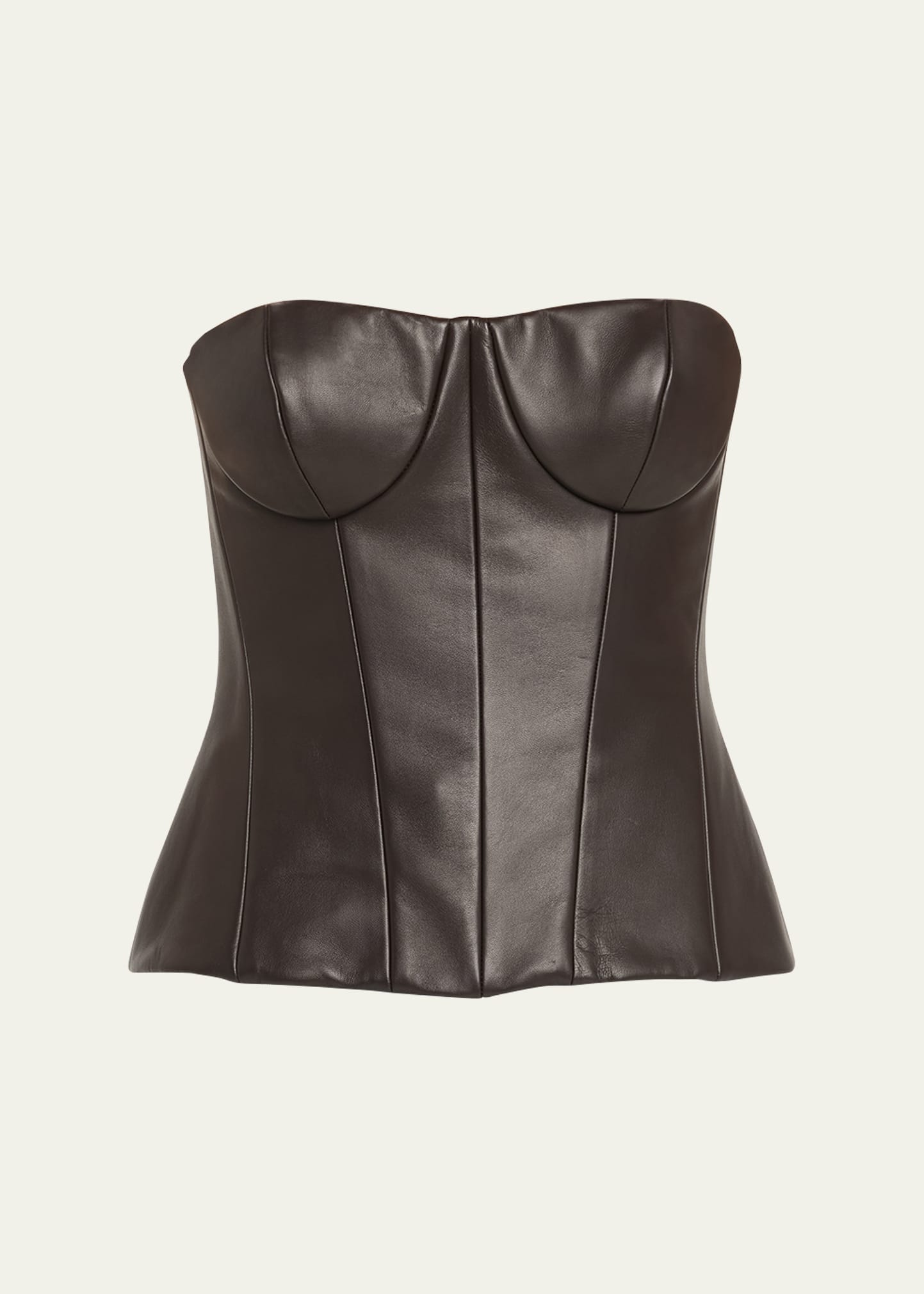 Sergio Hudson Leather Bustier Top