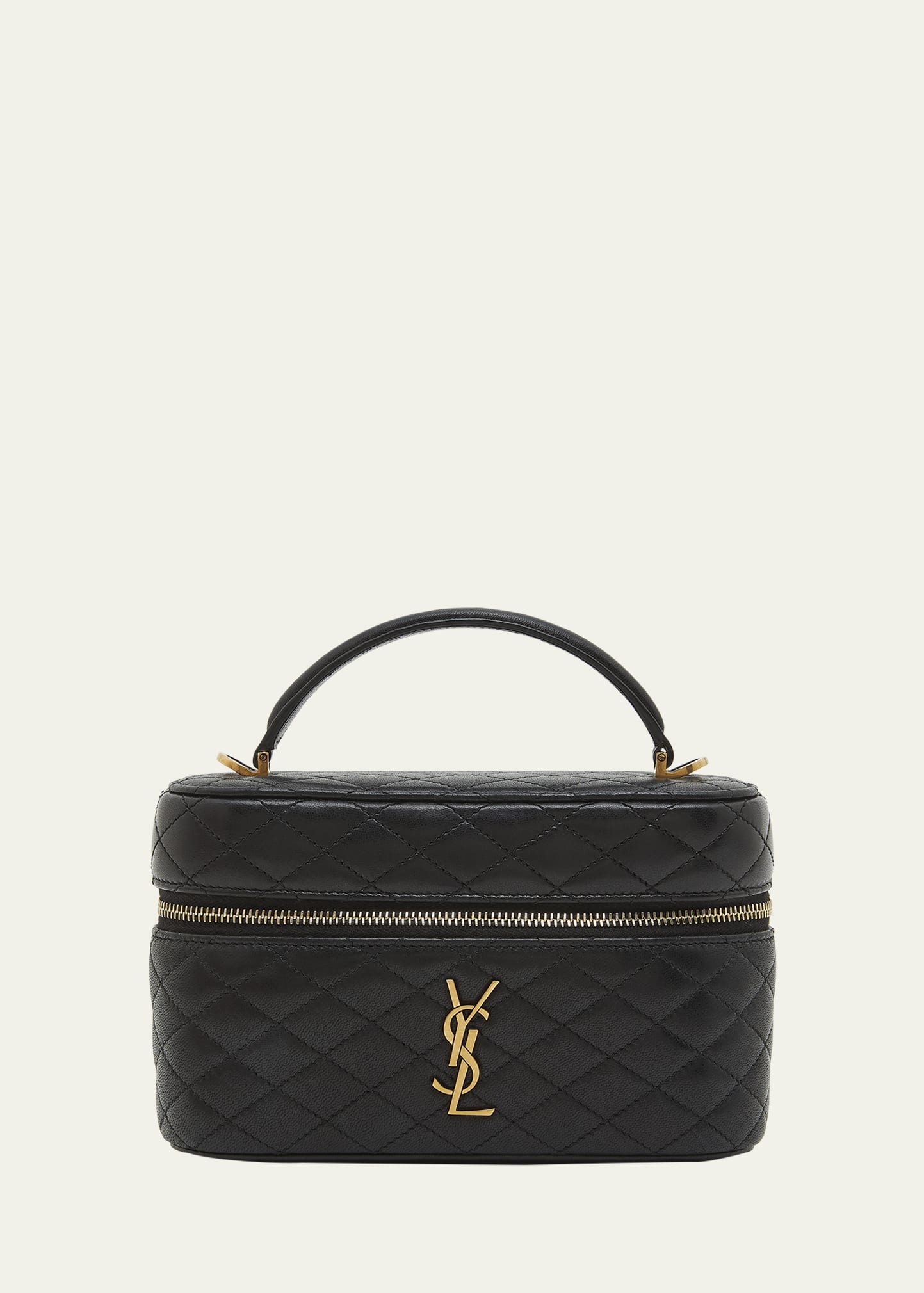 Saint Laurent Vanity Mini Quilted Leather Top-Handle Bag