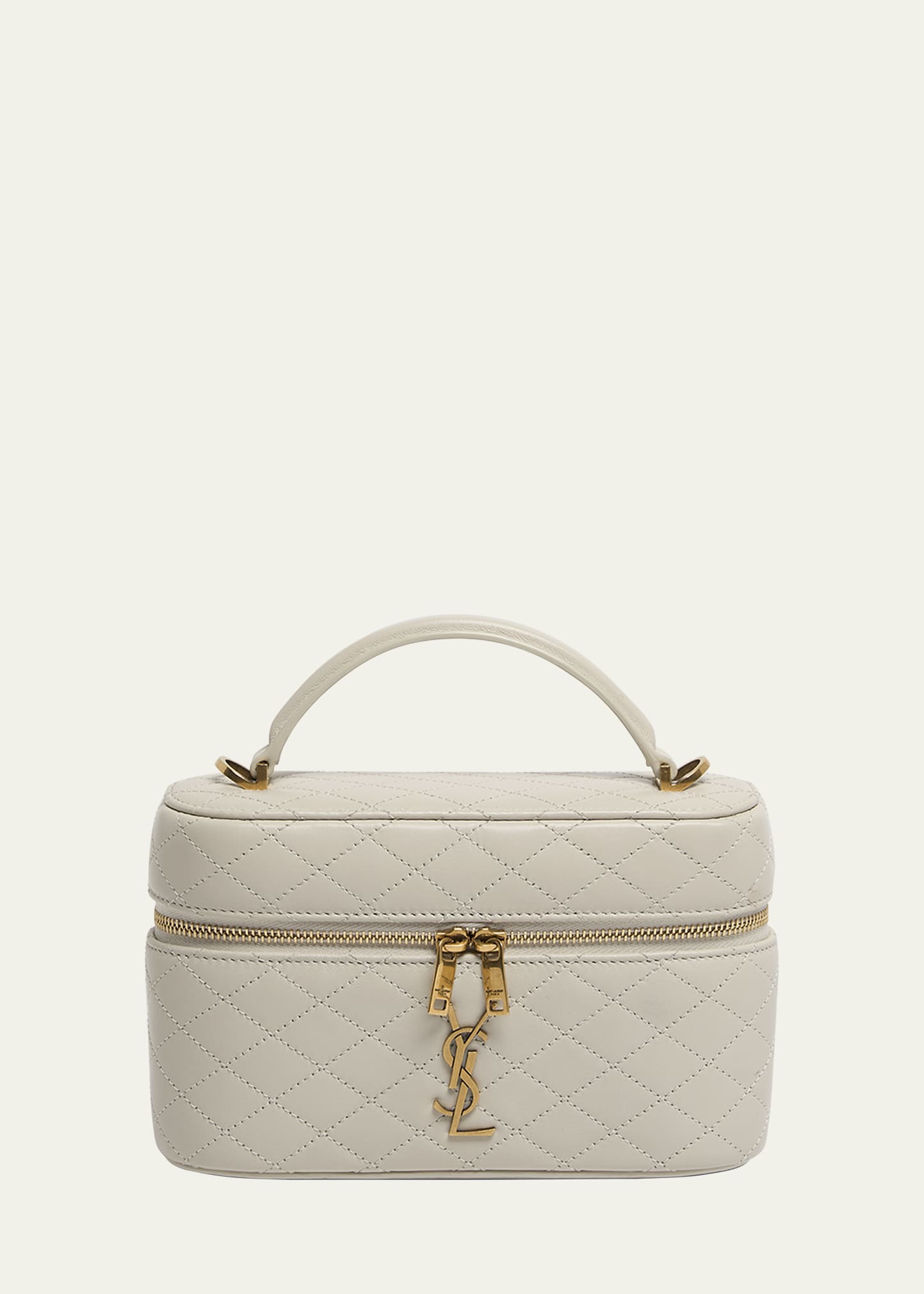 Saint Laurent Gabby Mini Vanity Case in Quilted Leather with Saint Laurent Gabby Mini Vanity Case in Quilted Leather with
