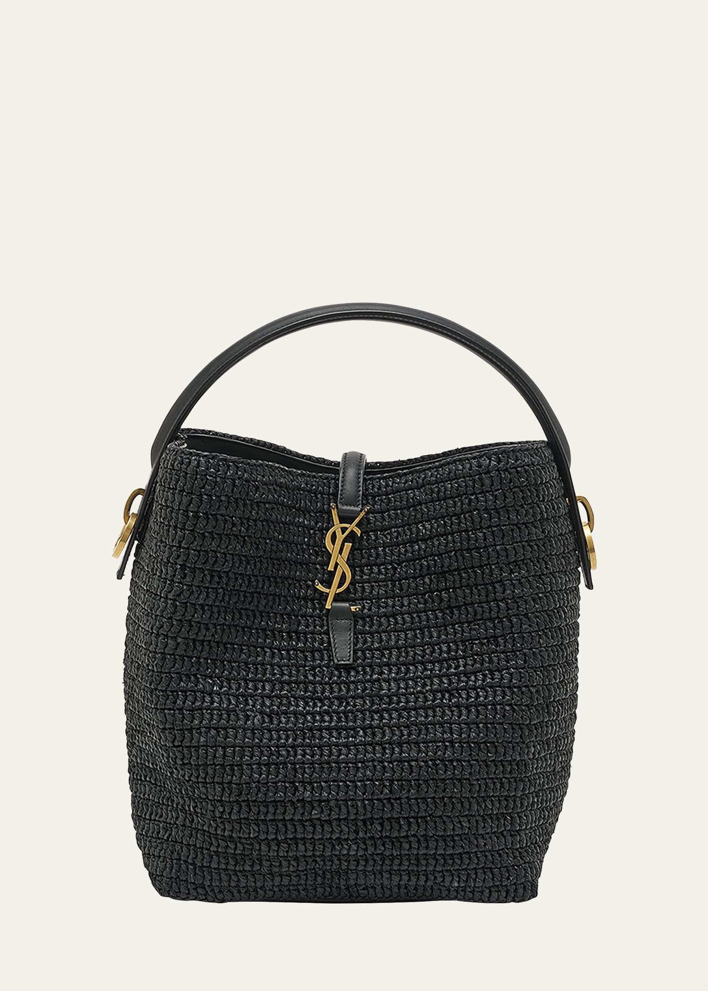 Saint Laurent Le 37 Raffia Bucket Bag