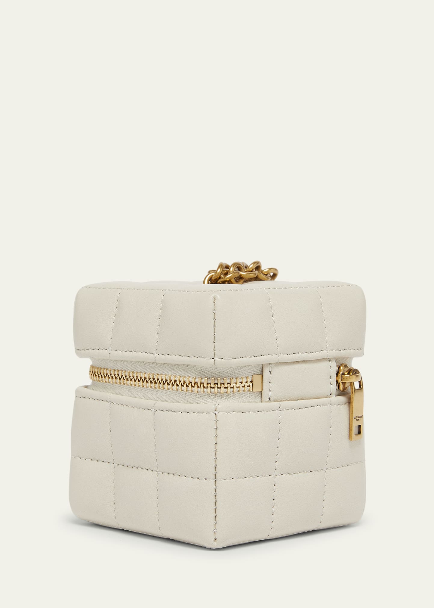 バッグ SAINT LAURENT CUBE Saint Laurent Mini YSL Cube Leather Top-Handle Bag