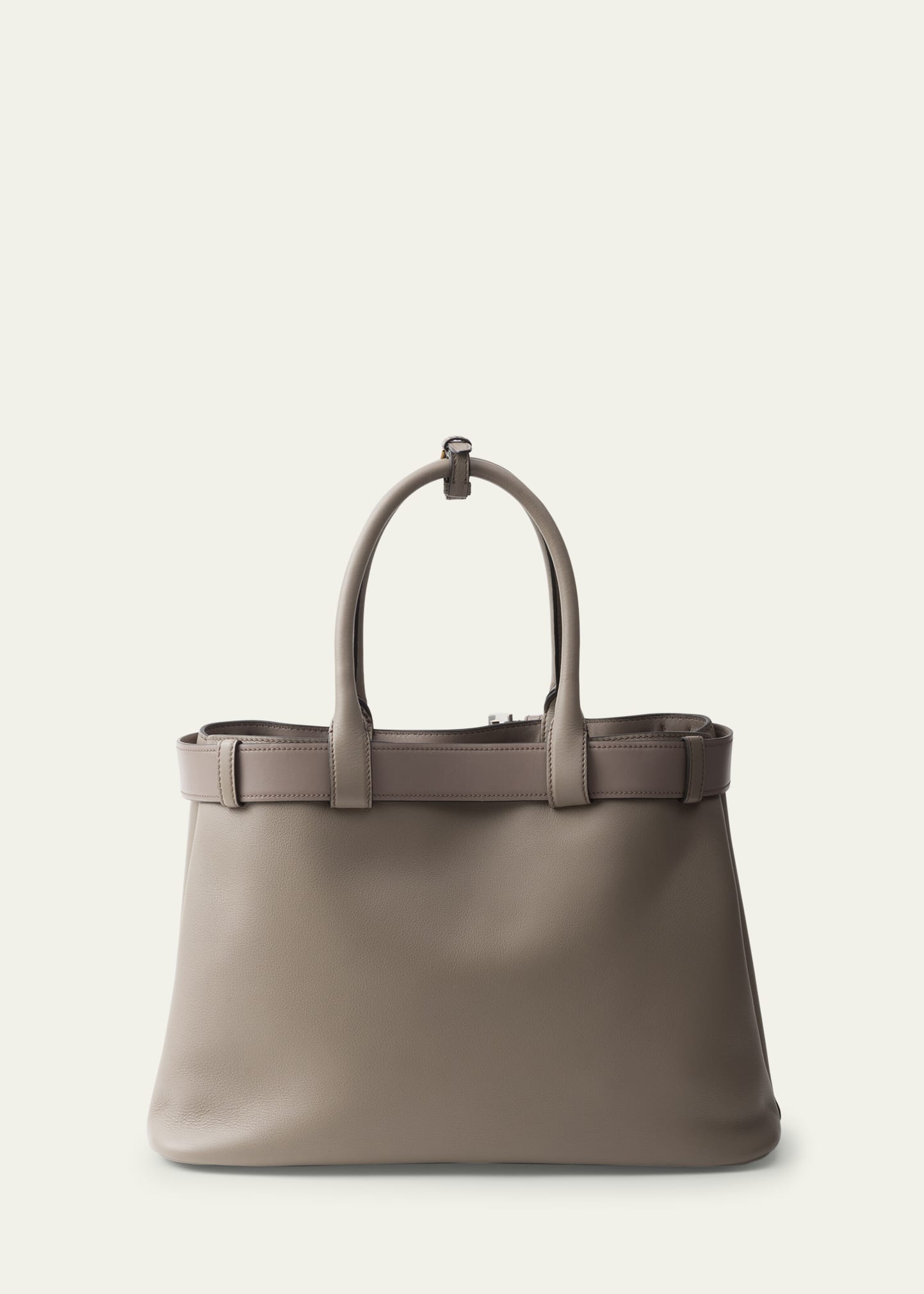 Prada Large Buckle Grain Leather Top-Handle Bag - Bergdorf