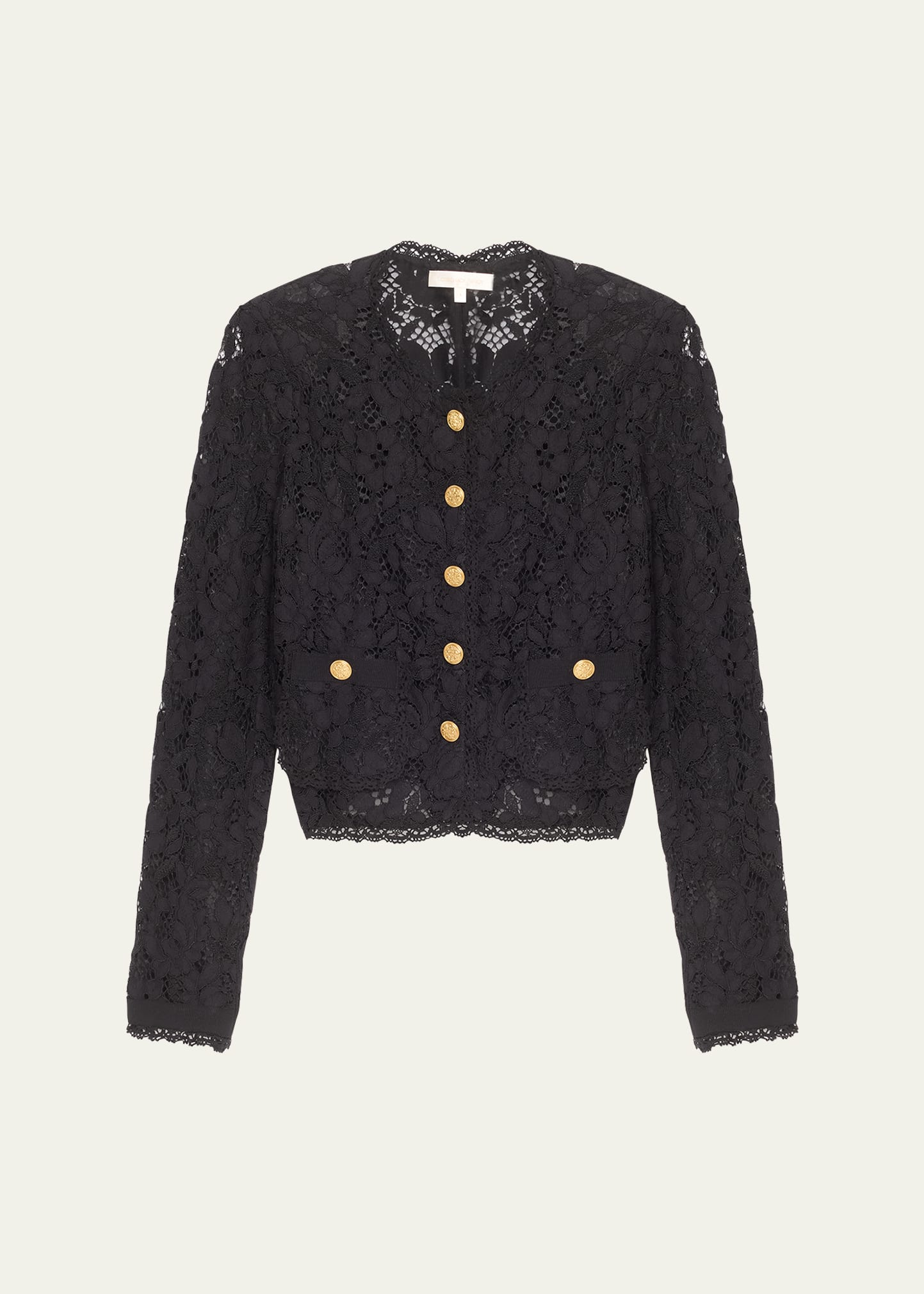 LoveShackFancy Richard Cropped Floral Lace Jacket - Bergdorf