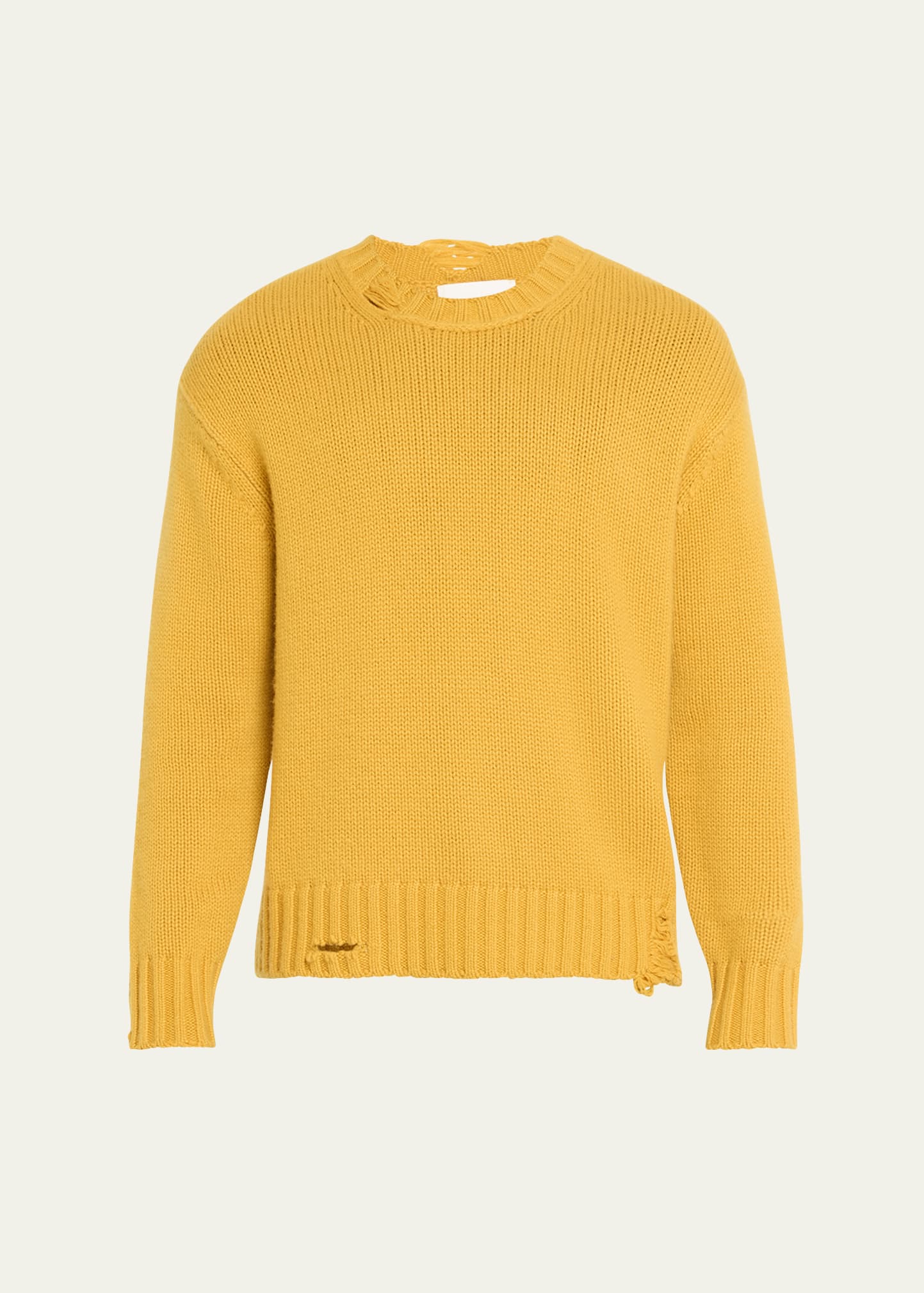Destroyed Cashmere Knit Zip Up Sweater