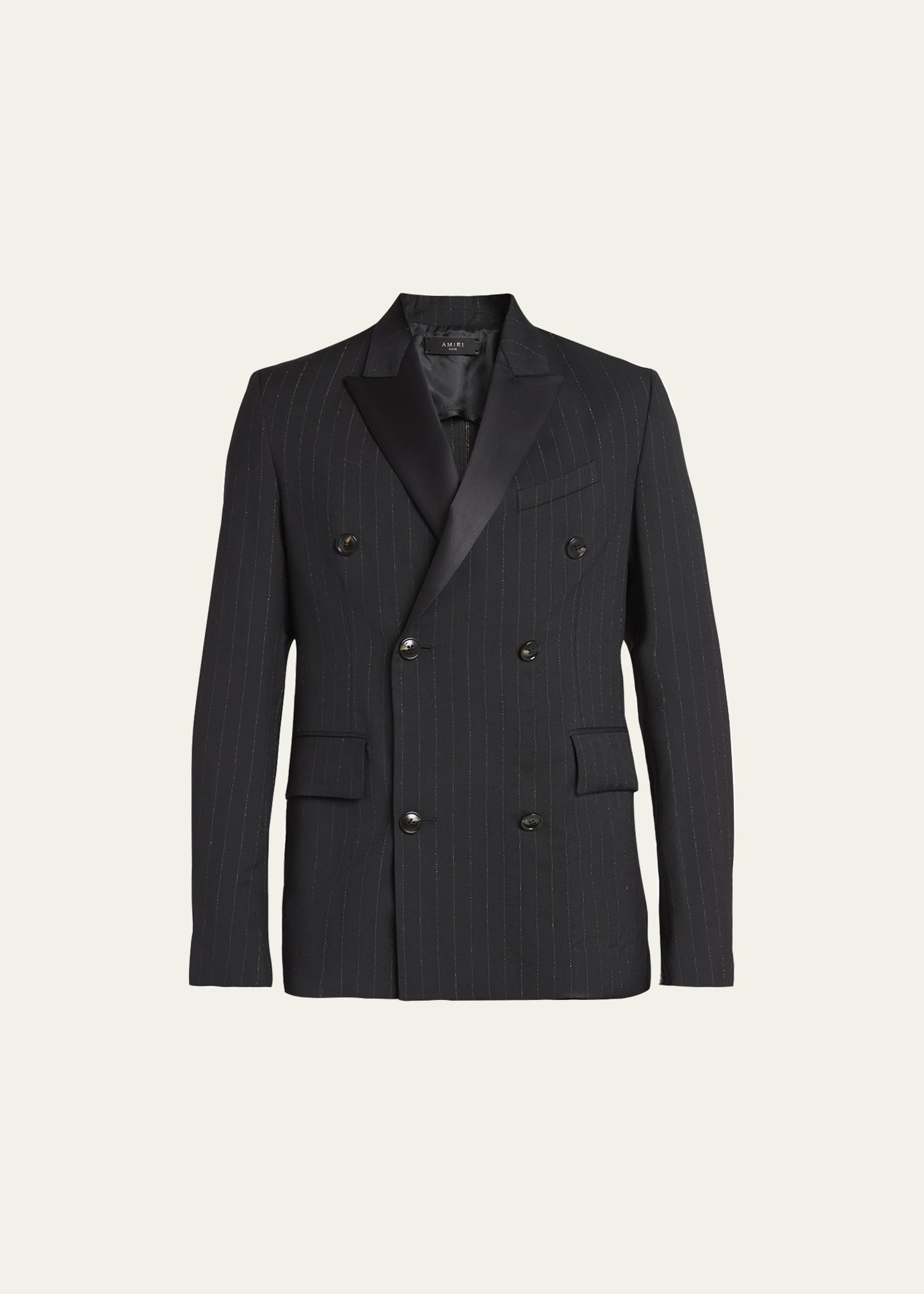 Amiri Men's Double-Breasted Metallic Pinstripe Tuxedo Jacket