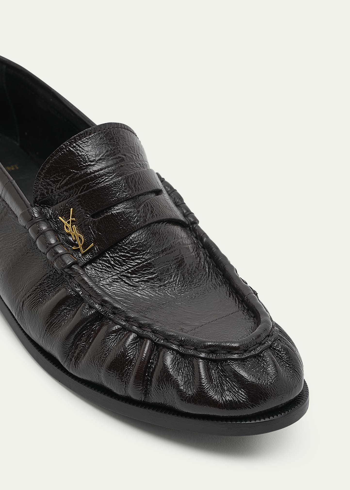 Saint Laurent Le Leather YSL Penny Loafers - Bergdorf Goodman