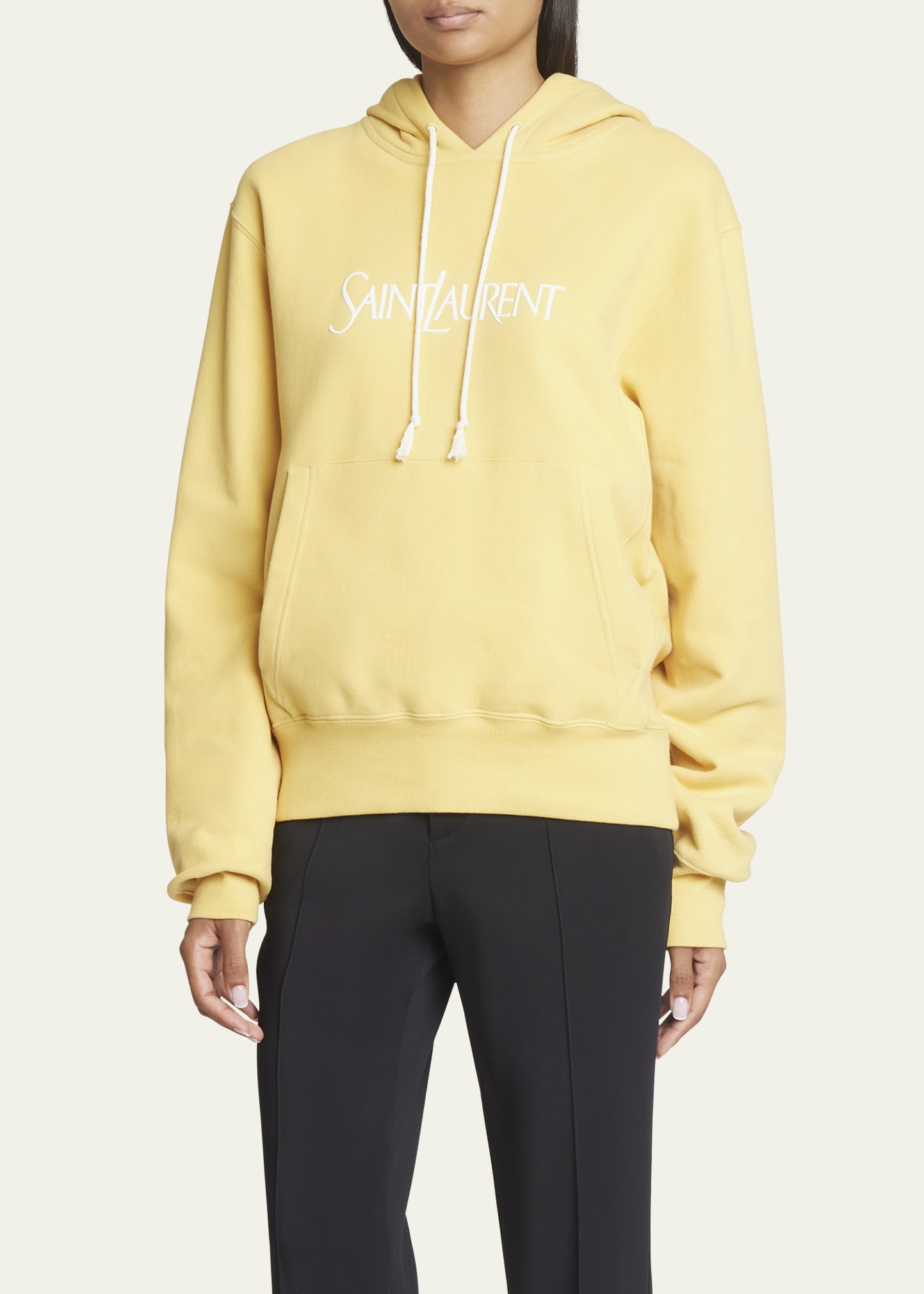 Saint Laurent Oversize Hoodie with Logo - Bergdorf Goodman