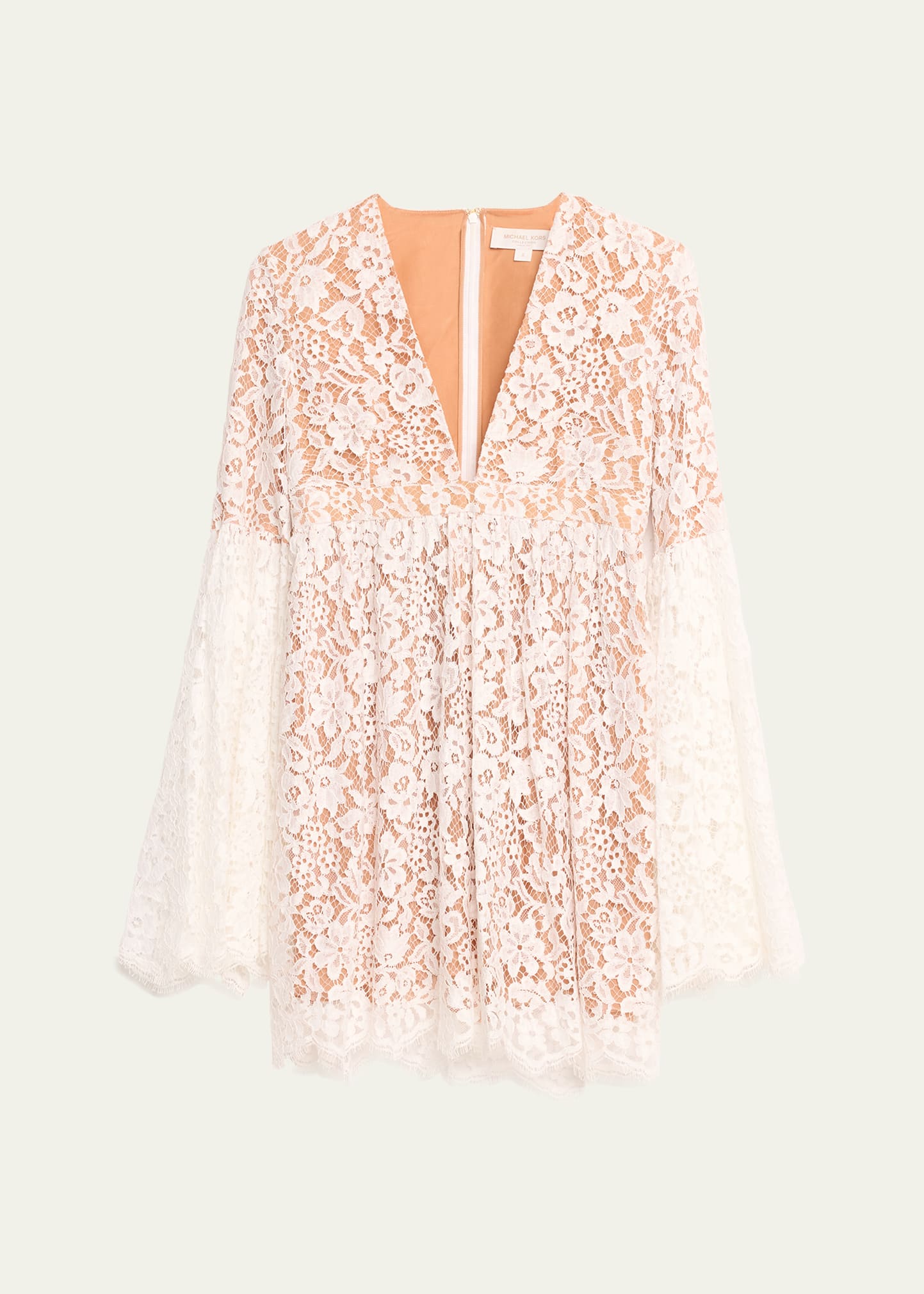 Michael Kors Collection Flare Sleeve Lace Mini Dress - Bergdorf Goodman