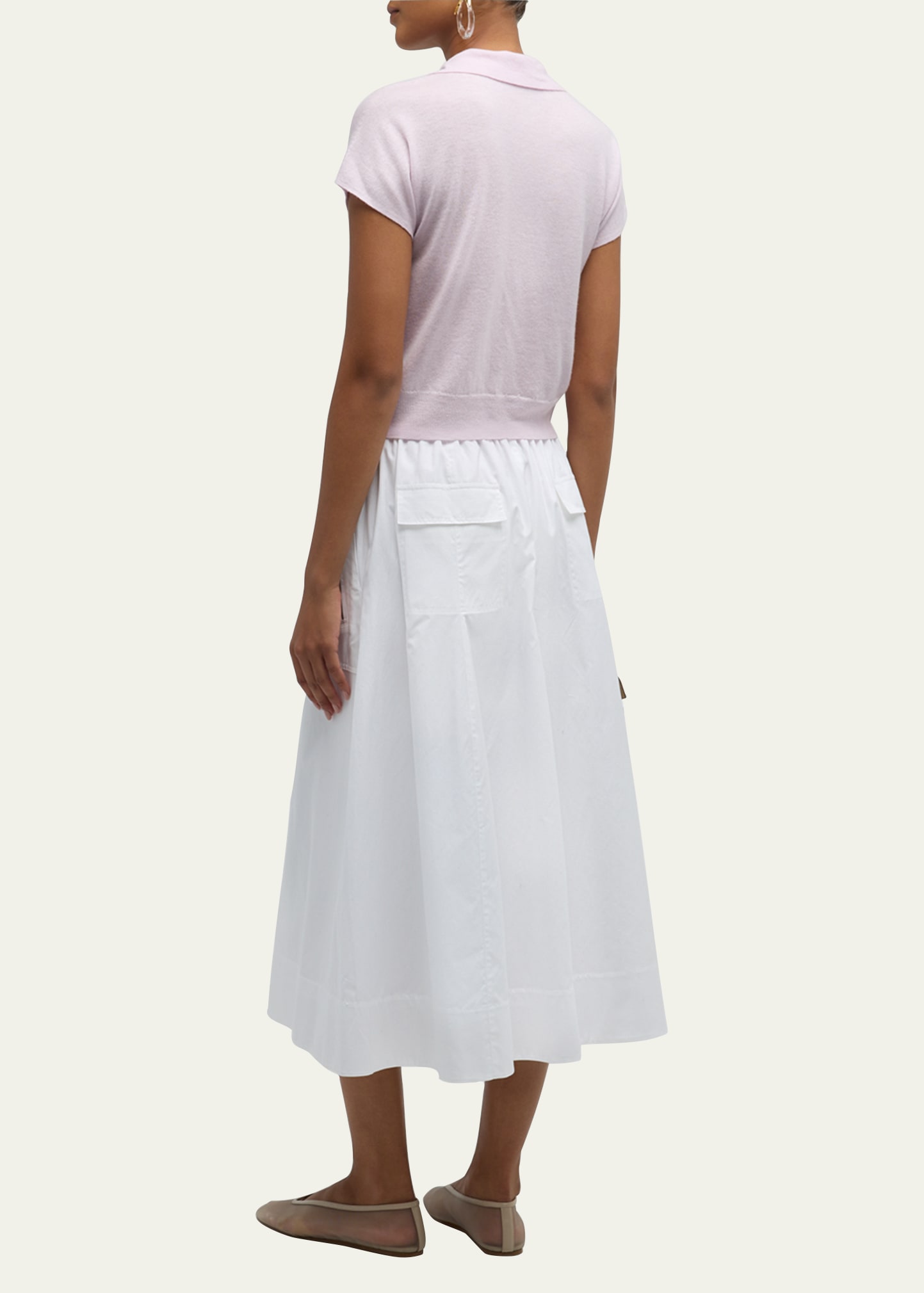 Vince Gathered Utility Zip-Pocket Cotton Midi Skirt - Bergdorf Goodman