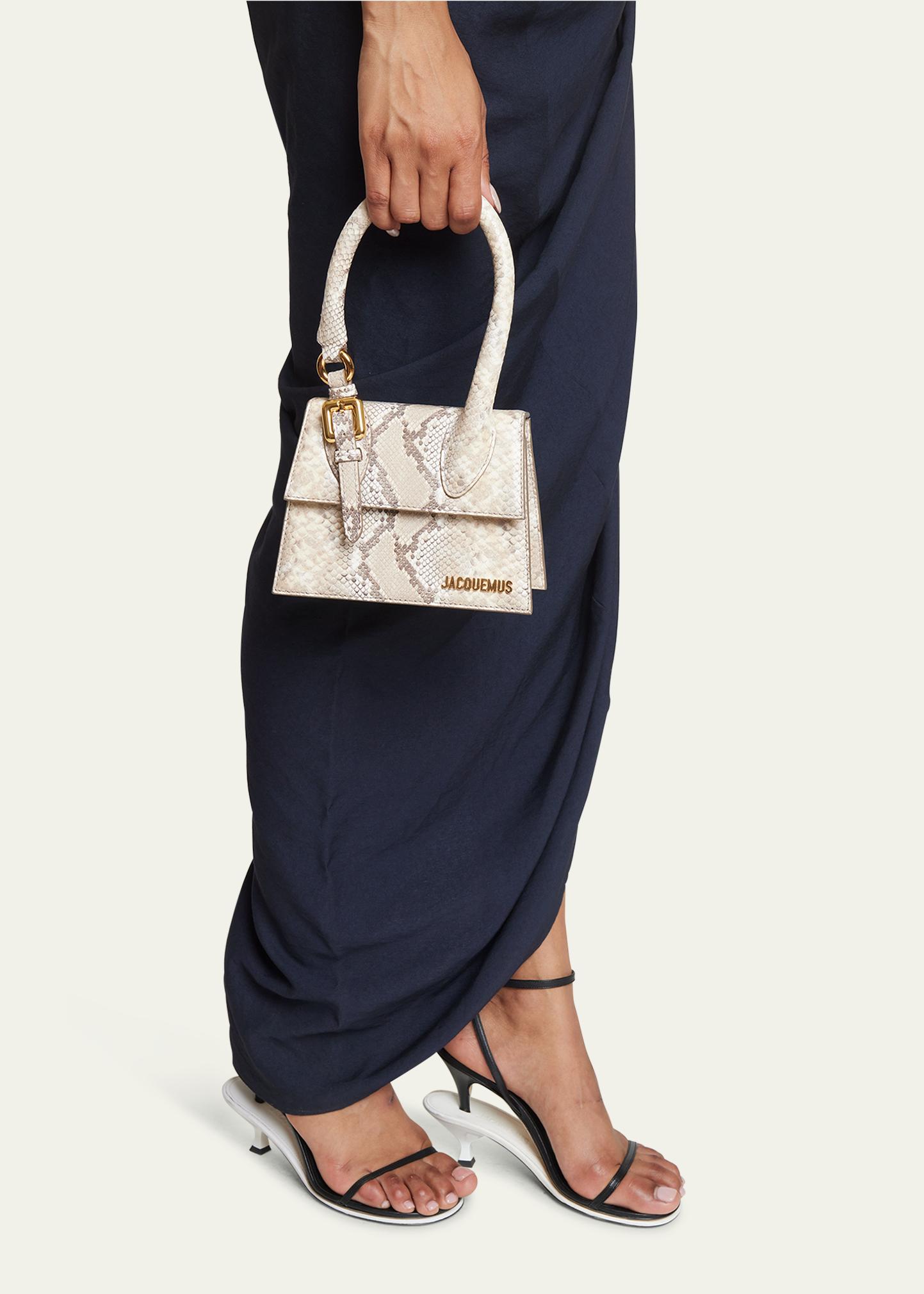 Jacquemus Le Chiquito Moyen Snake-Print Top-Handle Bag - Bergdorf 