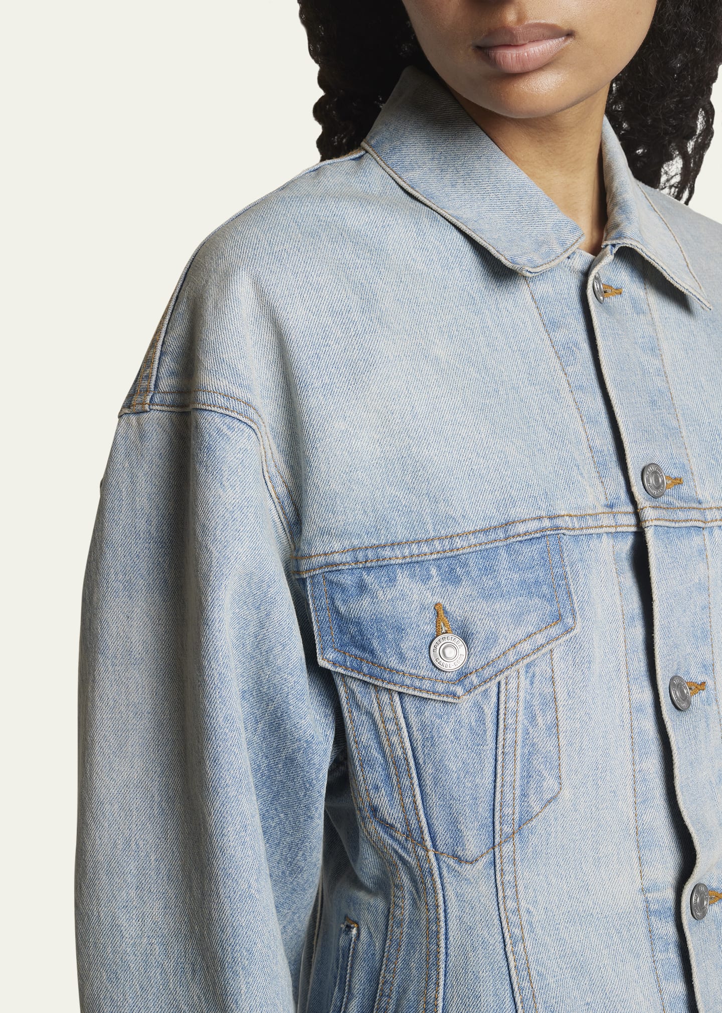 【関税&送料込】Balenciaga Dark Blue Denim Hourglass Jacket BALENCIAGA | Hourglass Denim Jacket | Women | Lane Crawford