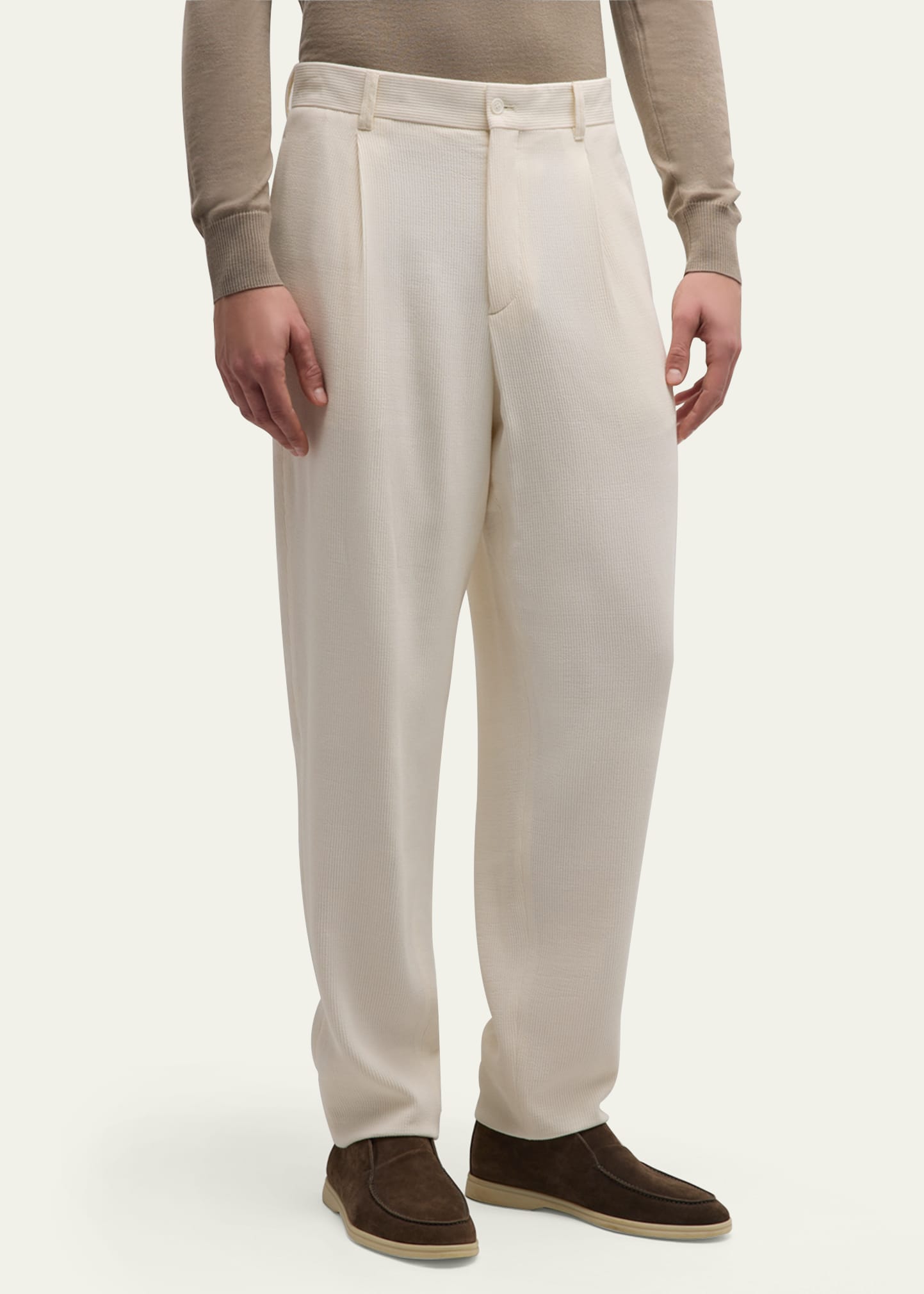Giorgio Armani Men's Pleated Wool-Blend Suit Pants