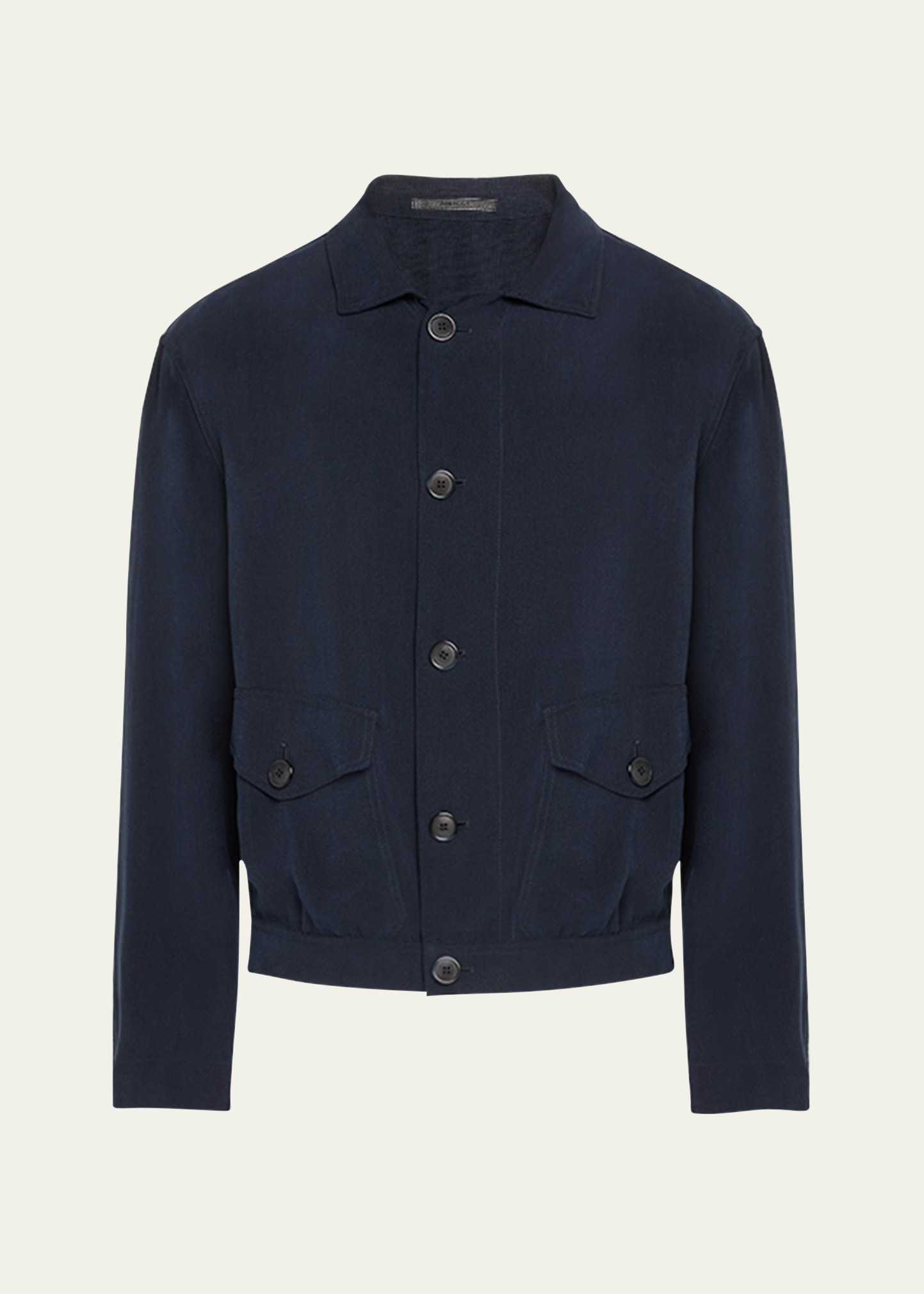 Giorgio Armani Men's Cupro Jacket with Flap Pockets - Bergdorf Goodman