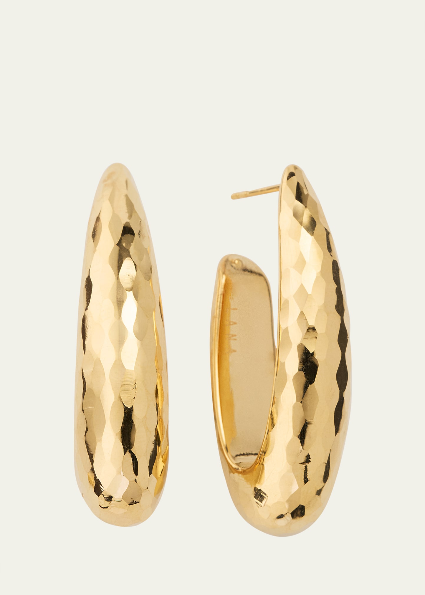 Lana 14K Gold Elongated Wide Disco Hoop Earrings Bergdorf Goodman
