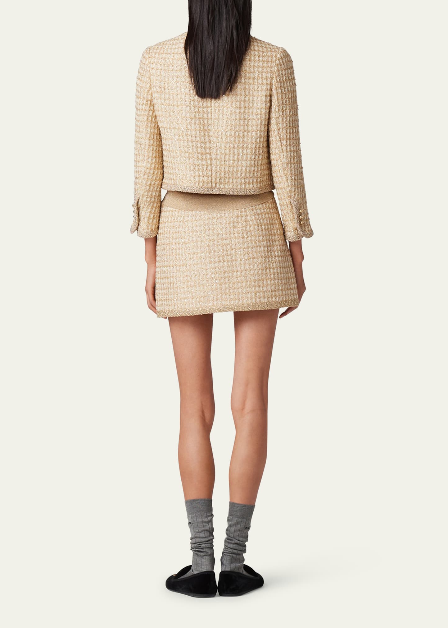 Miu Miu Crochet-Trim Boucle Mini Skirt - Bergdorf Goodman
