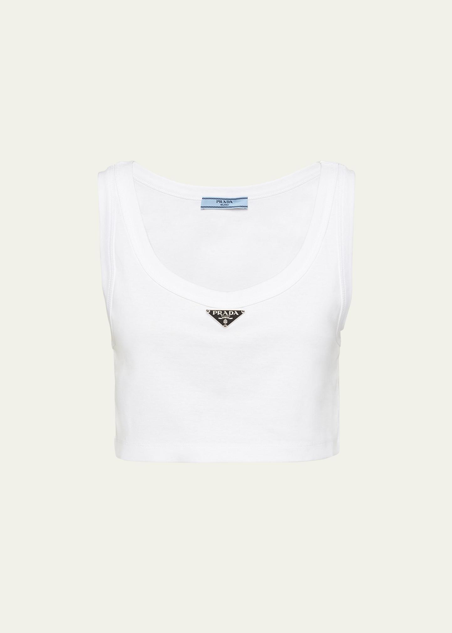 Prada Jersey Cropped Tank Top - Bergdorf Goodman