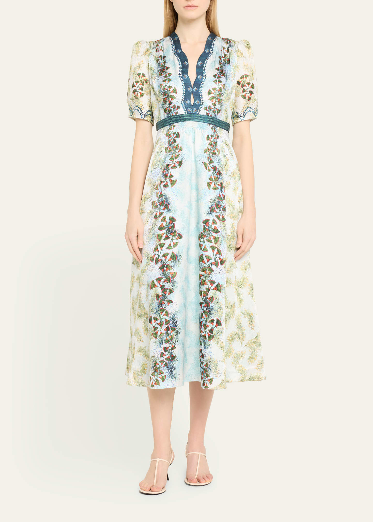 chinese dress ladies Tabitha Wrap Front Midi Dress | Scattered Floral main image 1
