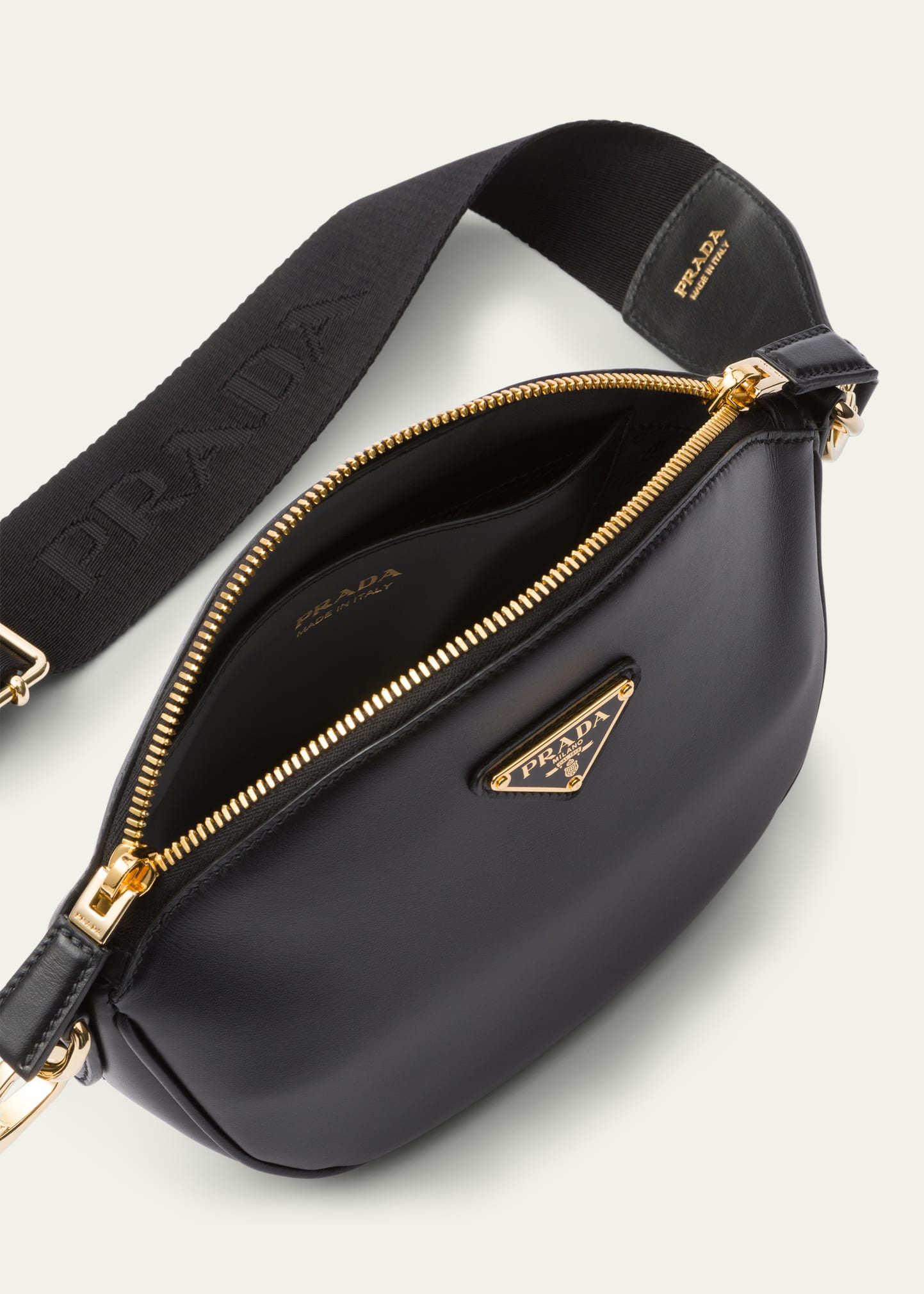 Prada City Zip Leather Crossbody Bag - Bergdorf Goodman