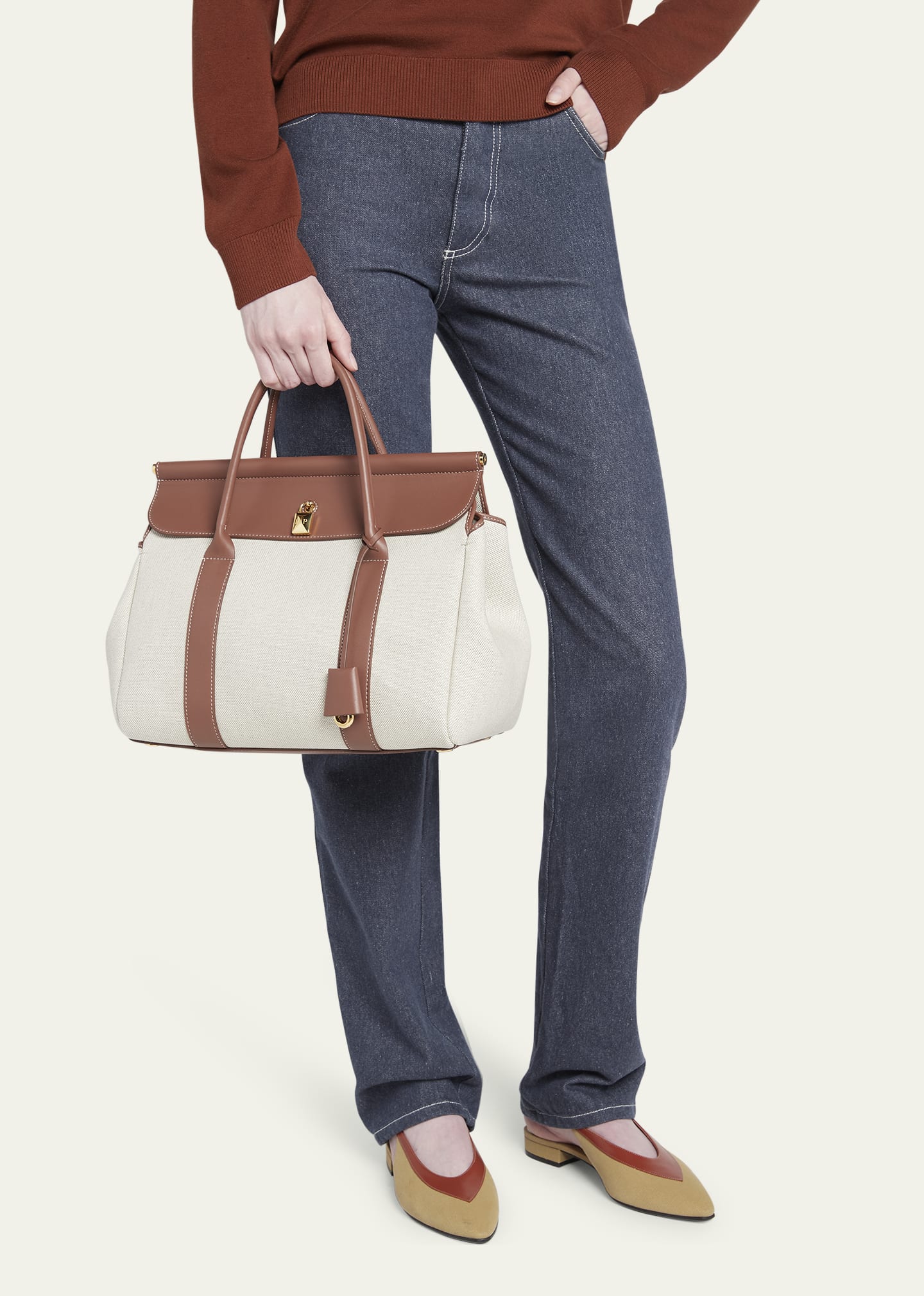 Loro Piana☆未使用☆本日限定価格！ Loro Piana Loom 32 Canvas Top-Handle Bag - Bergdorf Goodman