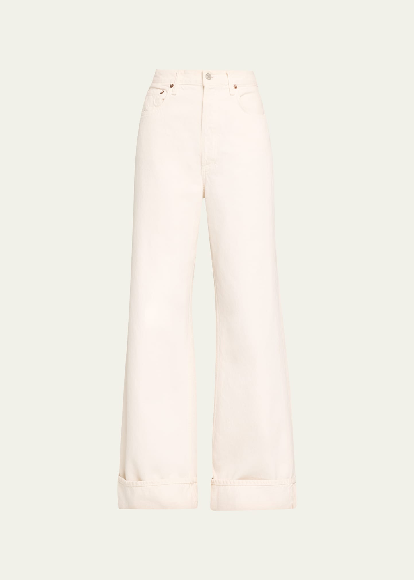 AGOLDE Dame Wide-Leg Cuffed Jeans