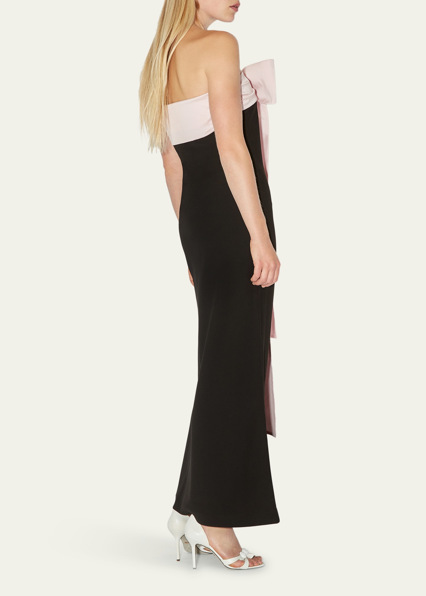 black women's midi dress Staud Cece Espresso Black Strapless Sequin Midi Dress main image 1