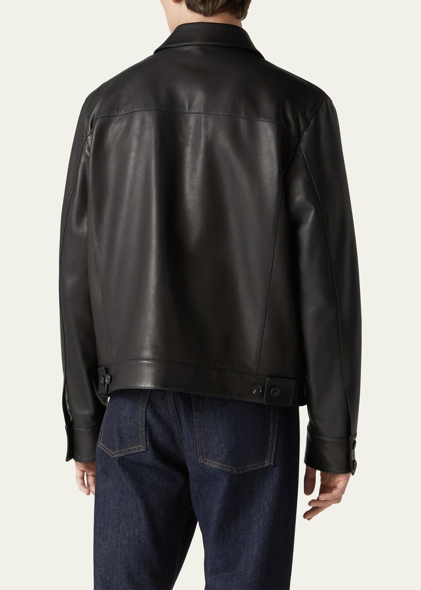 Loro Piana Men's Yabu Grained Calf Leather Jacket - Bergdorf Goodman