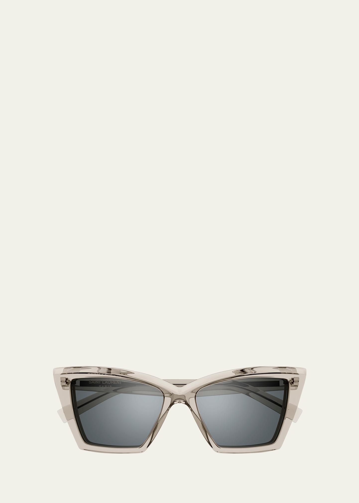 SAINT LAURENT クリアキャットアイサングラス Saint Laurent Semi-Transparent Acetate Cat-Eye Sunglasses