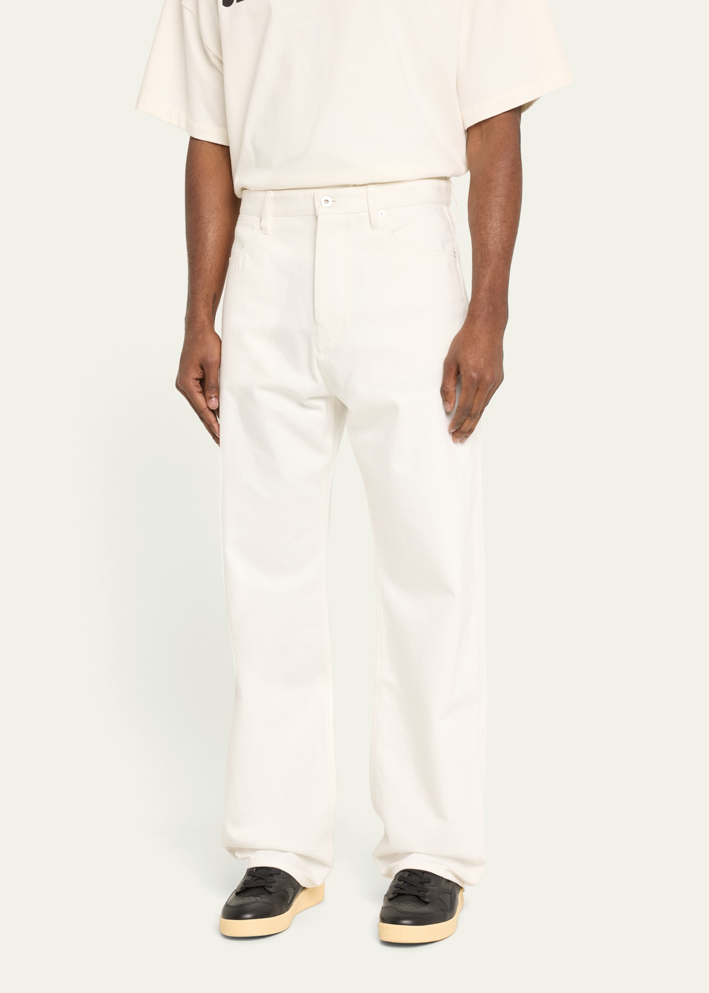 Jil Sander Men's Off White Straight-Leg Jeans - Bergdorf Goodman