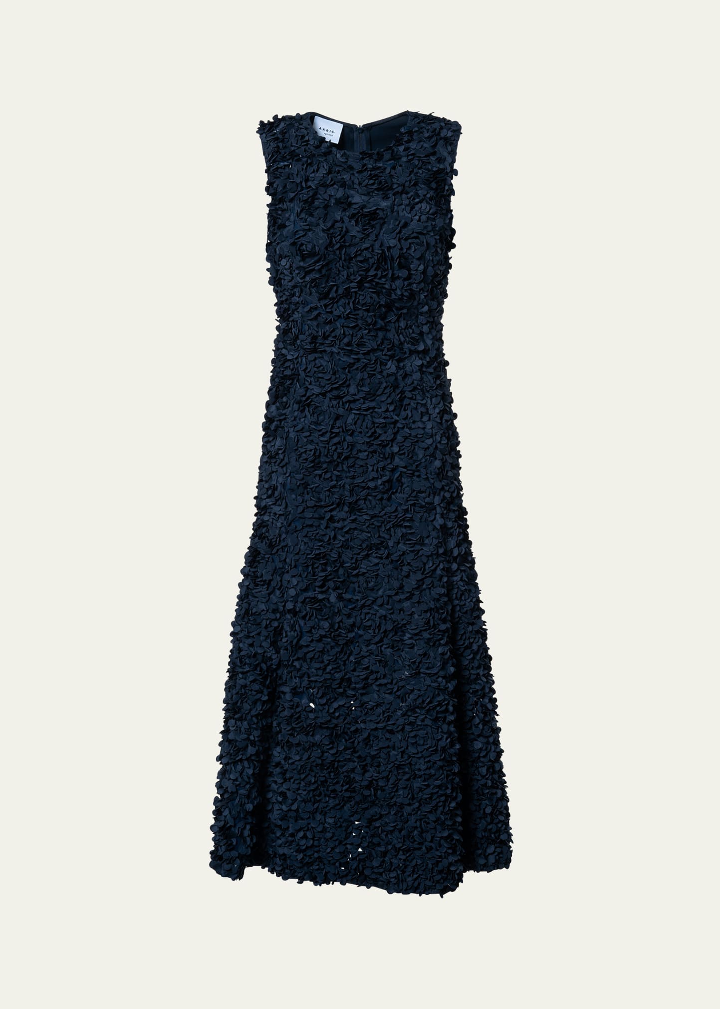 Akris punto Mix Media Midi Dress with 3D Lasercut Floral Detail