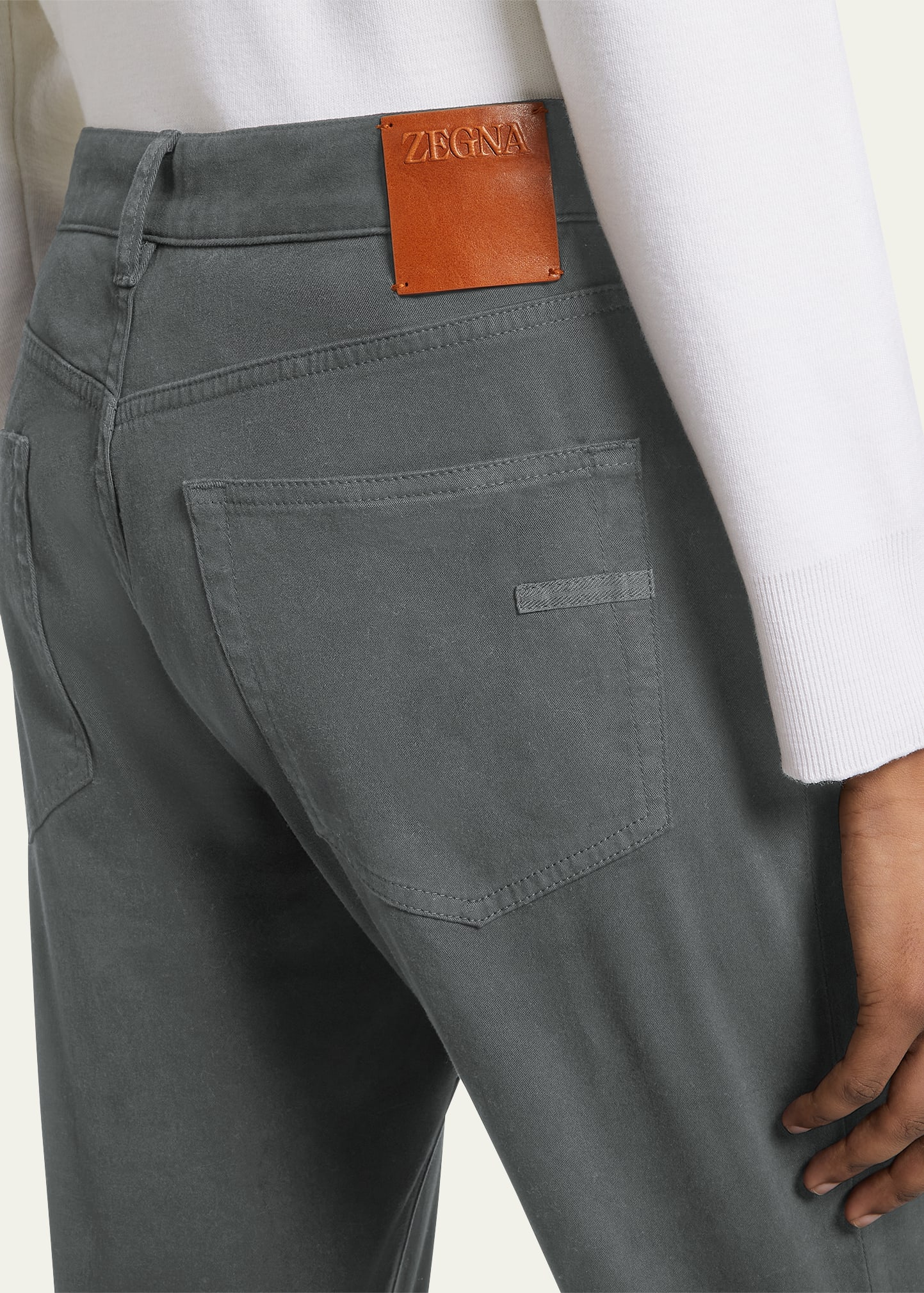 Zegna City Stretch-Cotton Gabardine Five-Pocket Pants, Pants