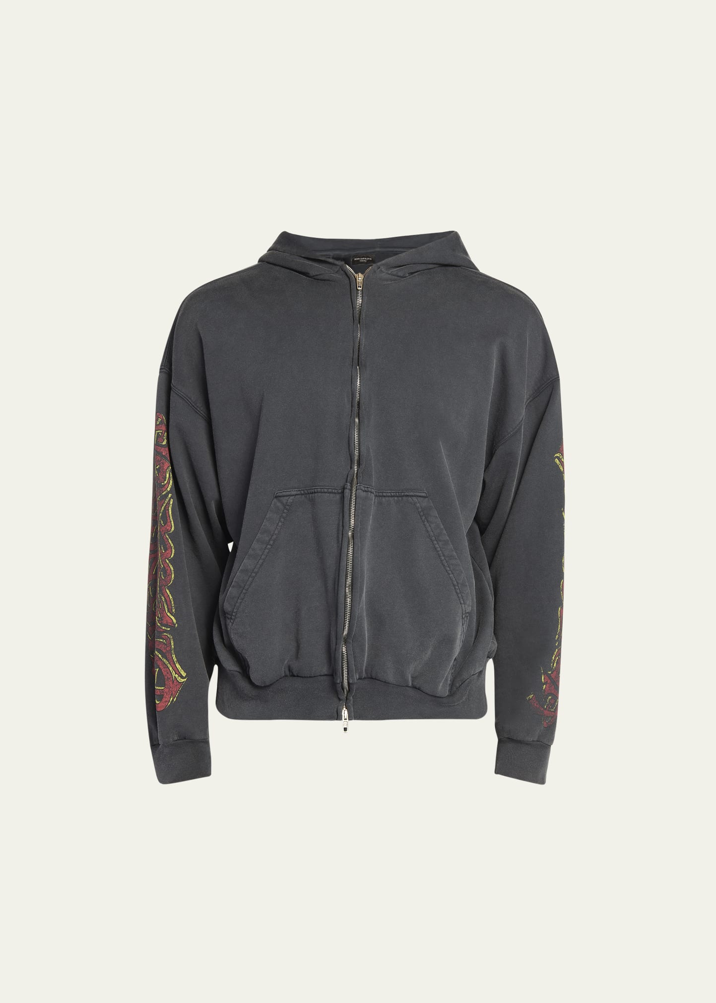 Balenciaga Men's Offshore Molleton Full-Zip Hoodie - Bergdorf Goodman