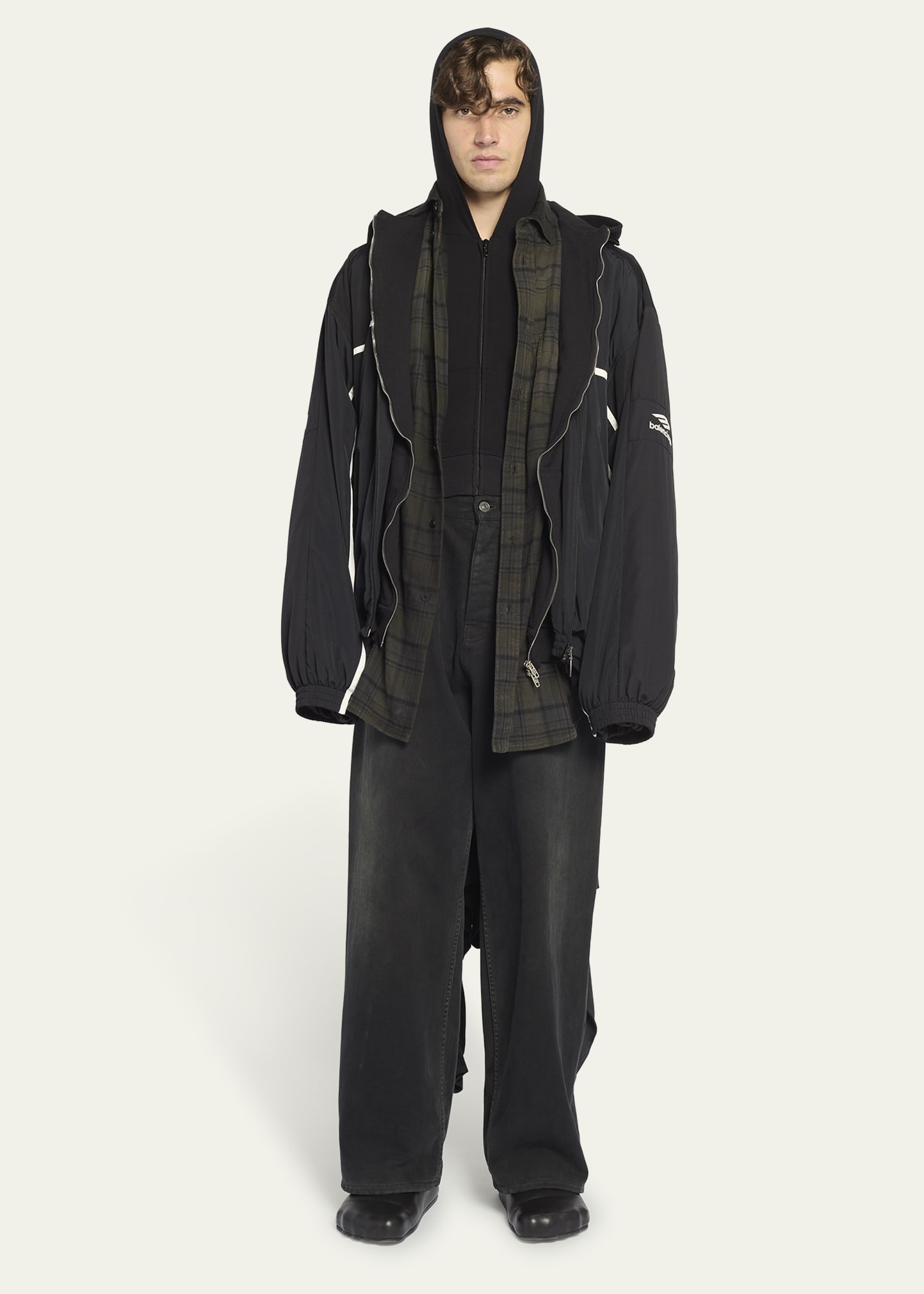 Balenciaga Men's 3B Sports Icon Layered Tracksuit Jacket