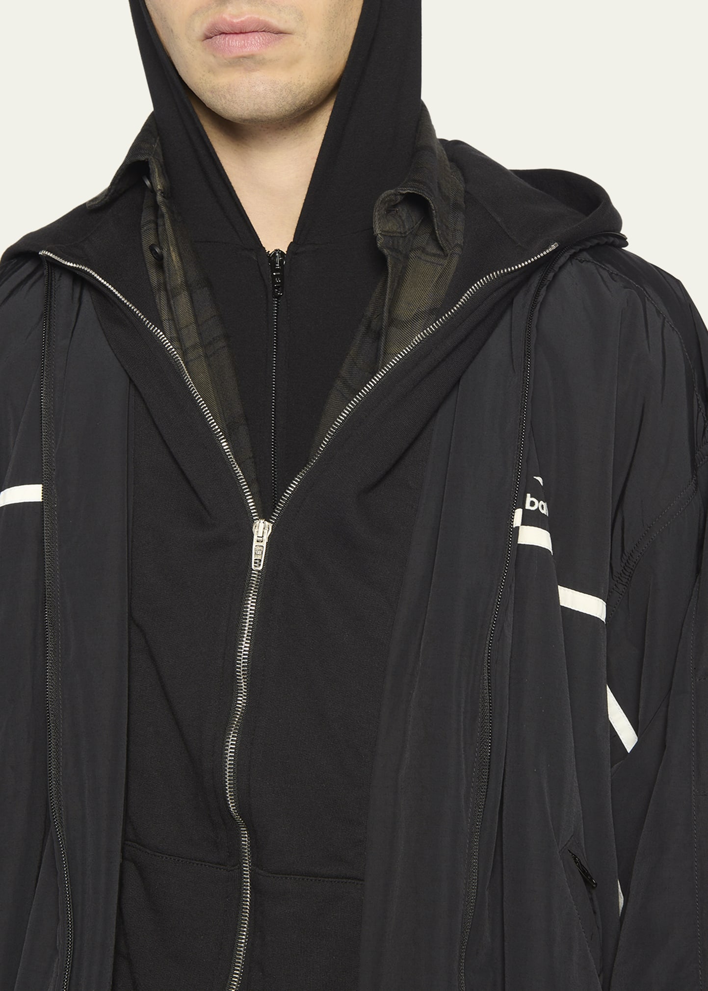 Balenciaga Men's 3B Sports Icon Layered Tracksuit Jacket